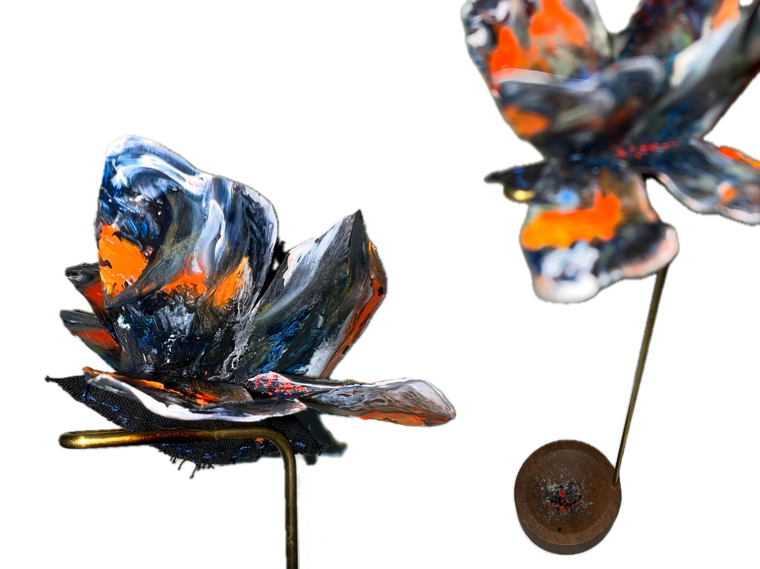 Butterfly, 2025. Metal, Fabric, oil, 30x12x12 cm