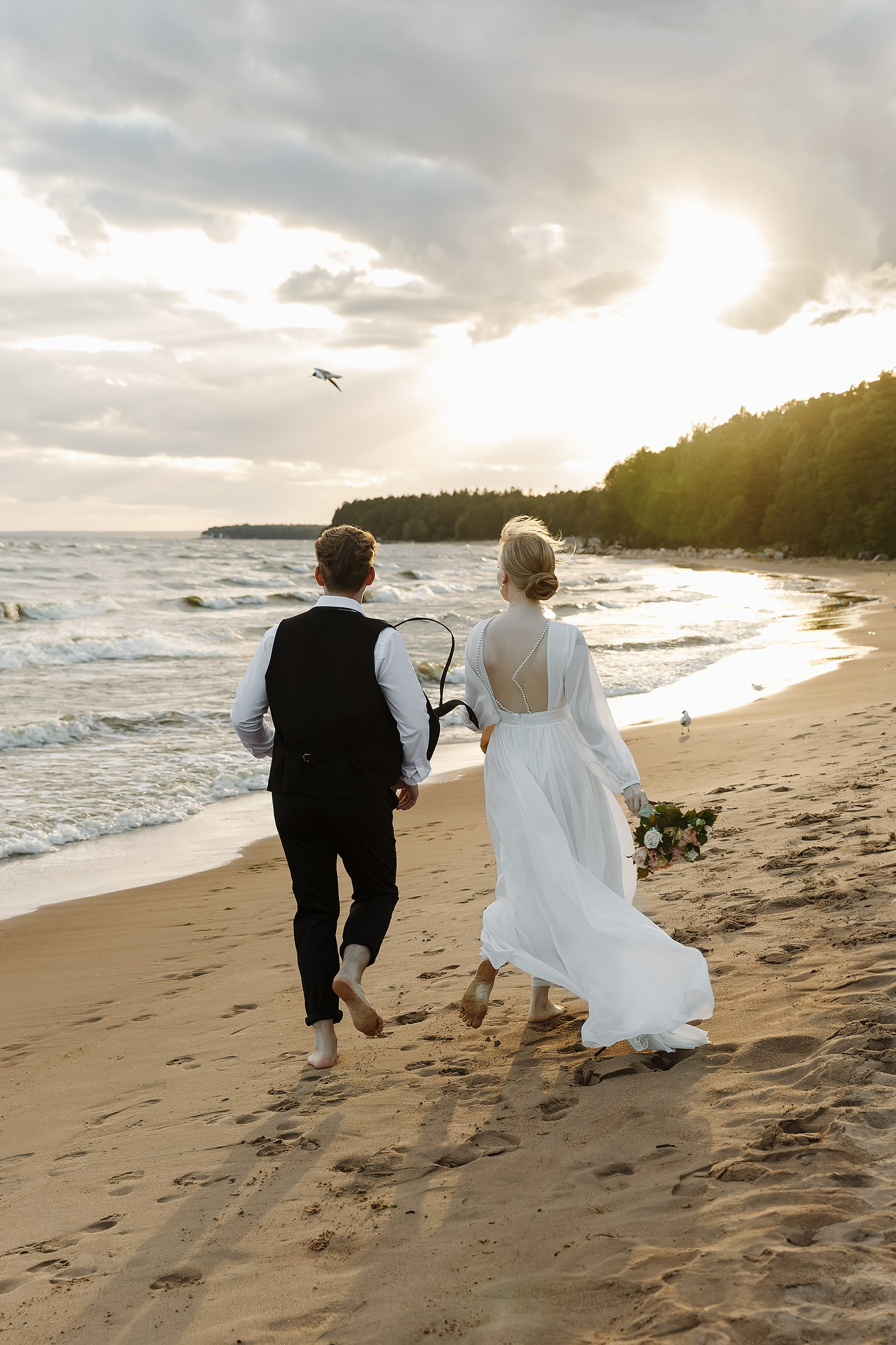 Яна и Давид — свадебная фтосессия на заливе. Свадебный и портретный фотограф в Санкт-Петербурге Анна Демьянова