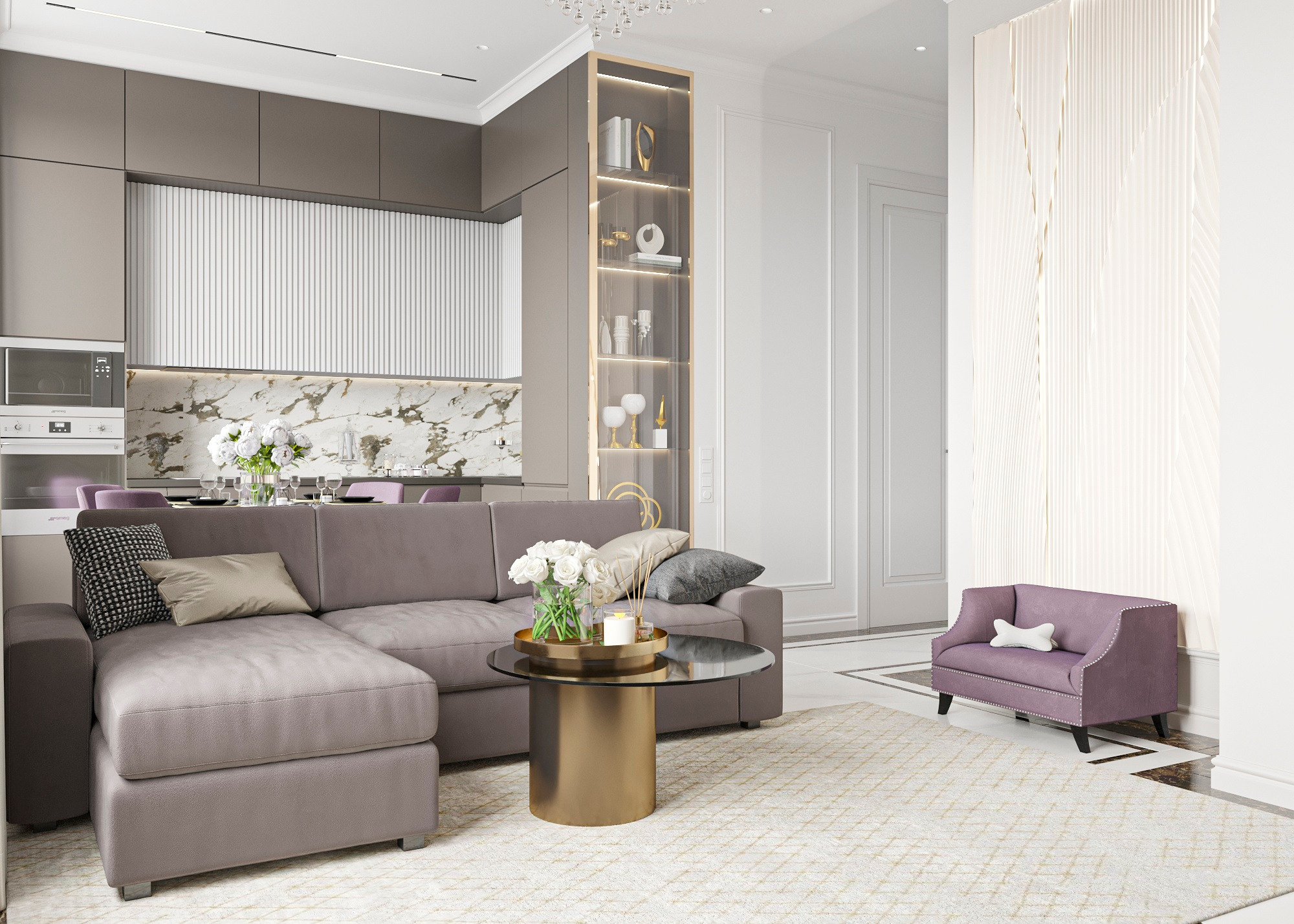 ЖК РИВЕР ПАРК (МОСКВА) 63 КВ.М. Irina Balykina — Interior 3D Visualisation