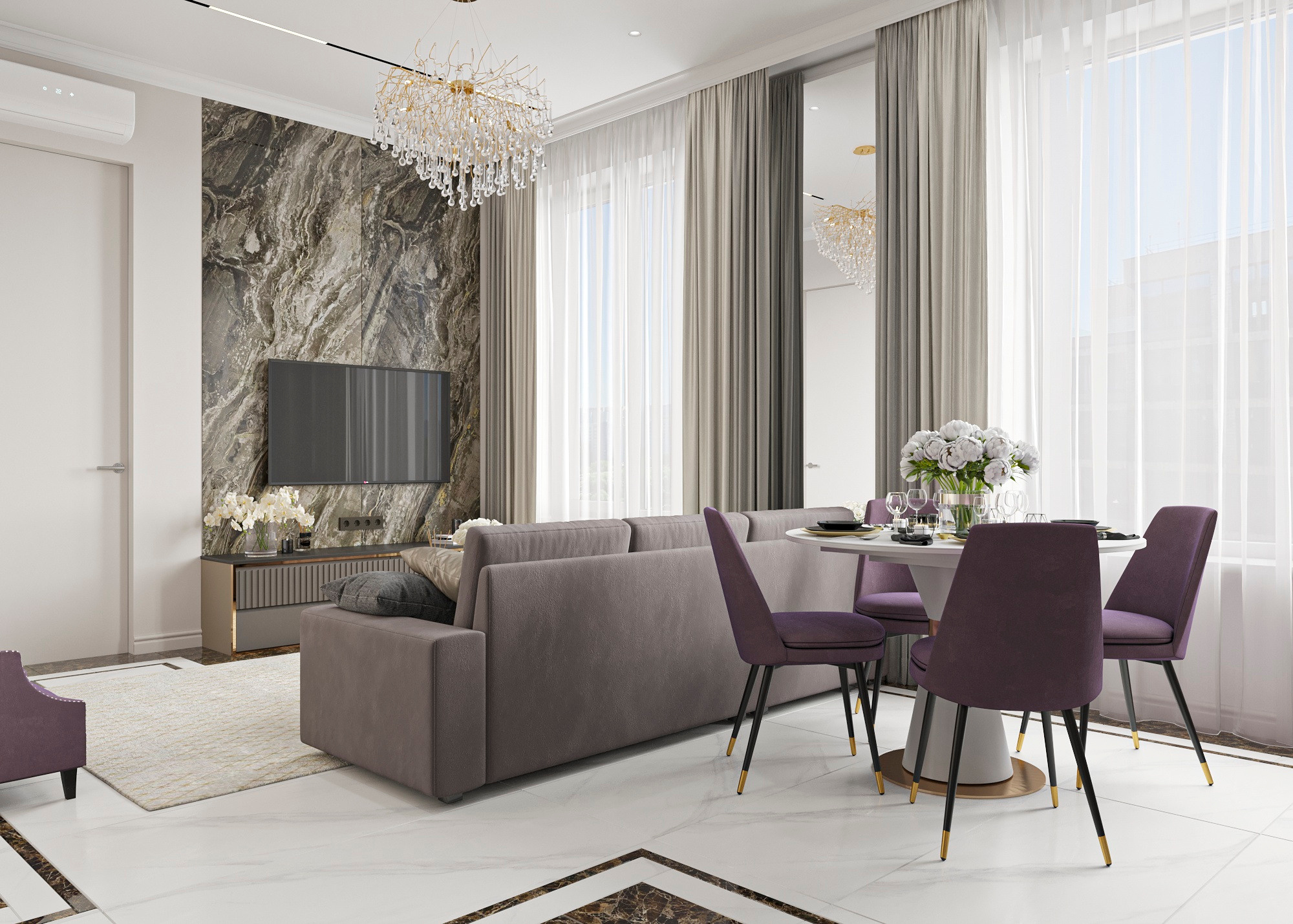 ЖК РИВЕР ПАРК (МОСКВА) 63 КВ.М. Irina Balykina — Interior 3D Visualisation
