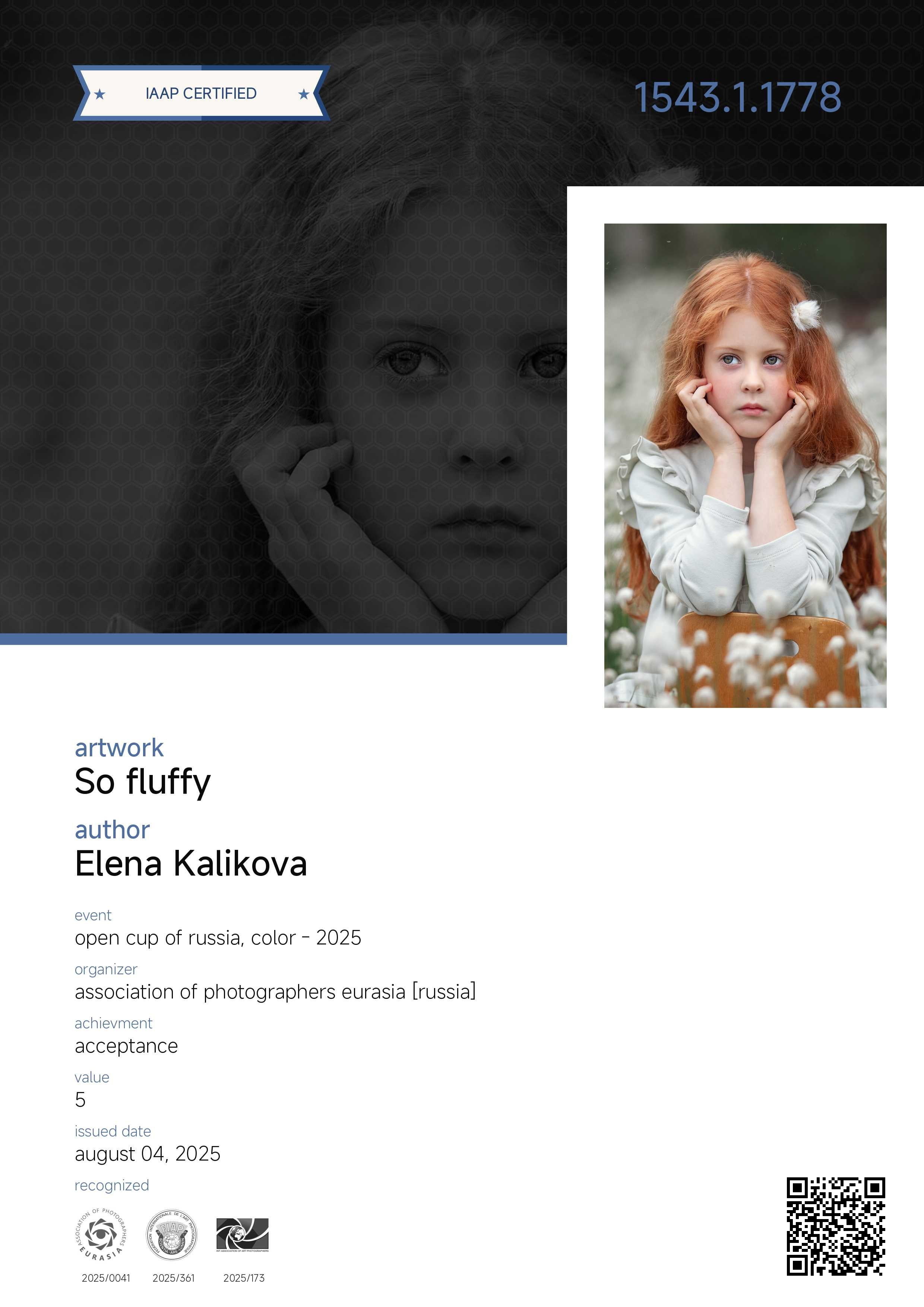 Дипломы и Награды. Семейный и детский фотограф в Екатеринбурге Каликова Елена