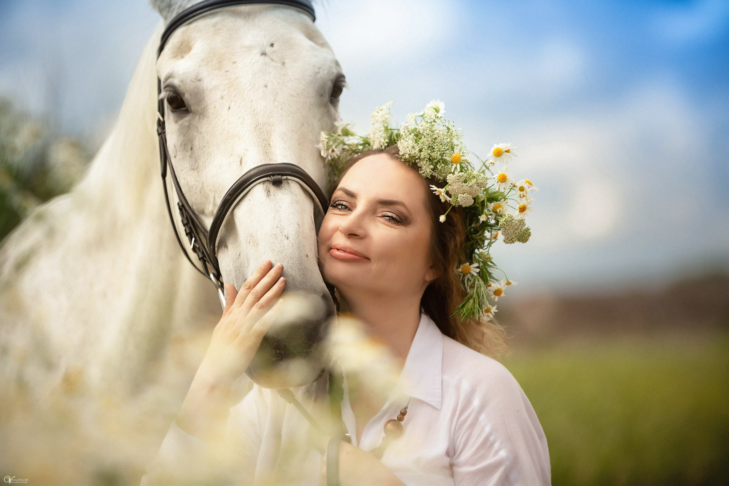 Фотосессии с лошадьми летом. Фотограф женский и мужской портрет Санкт-Петербург