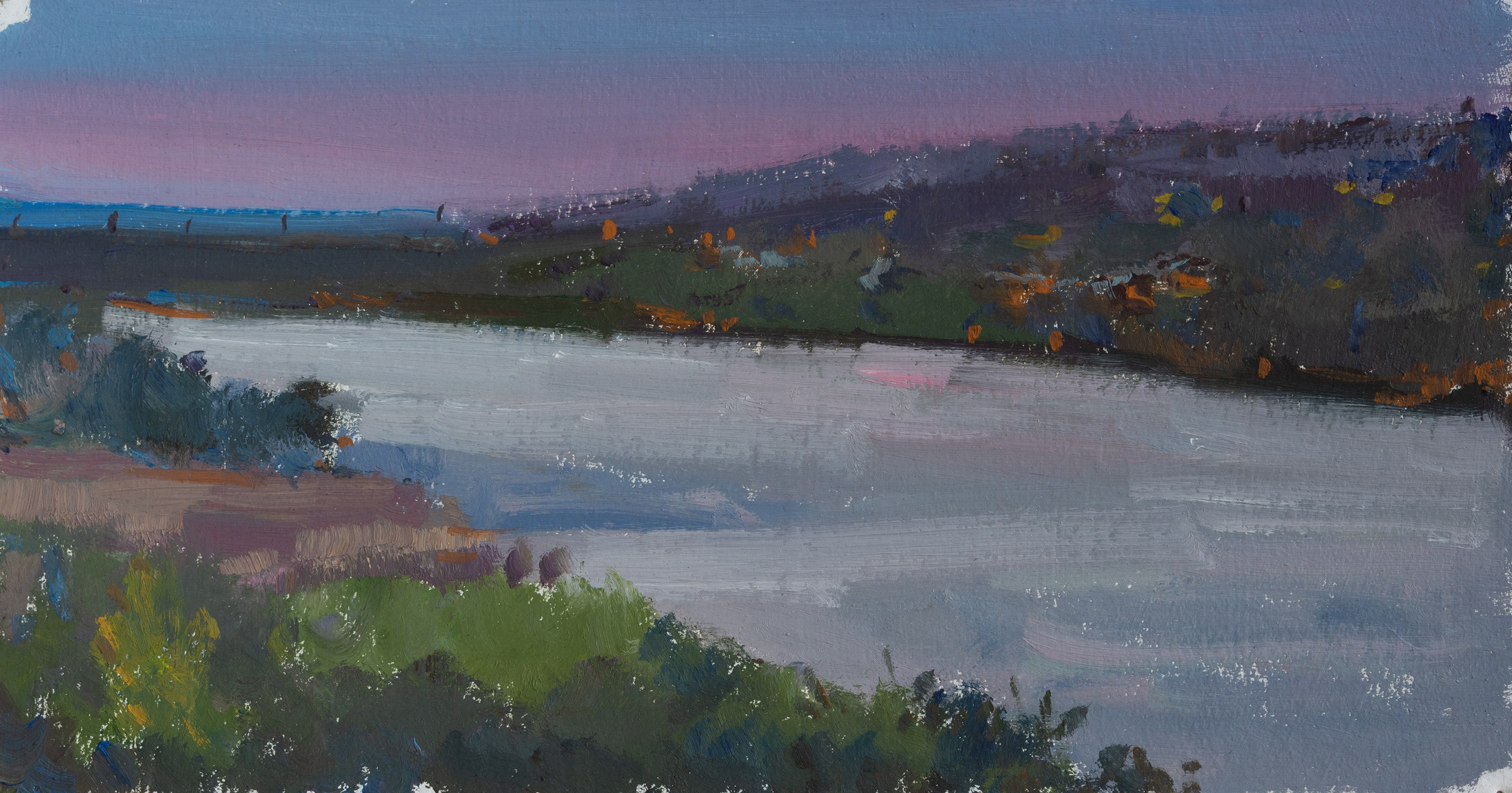 "Река Северский Донец" картон, масло 12.5х23.5см, 2025г