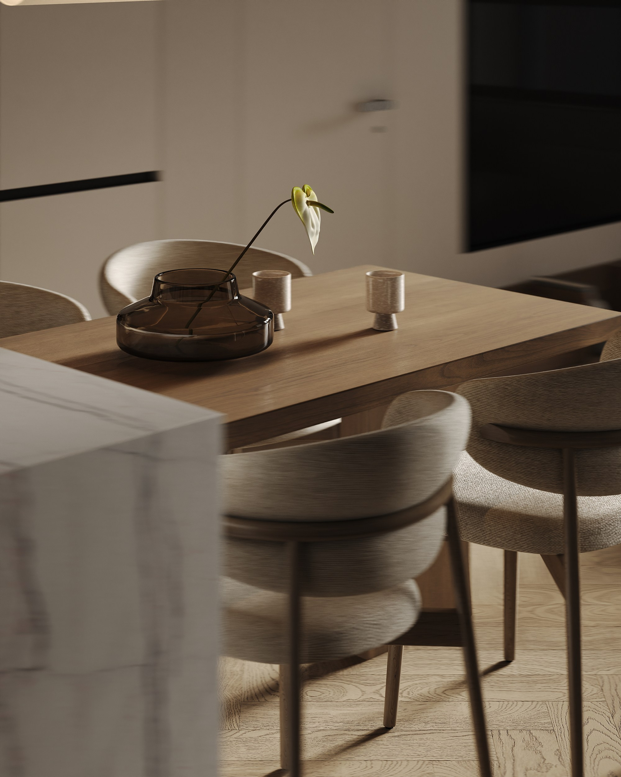 Кухня-гостиная ЖК «Парк столиц». 3D визуализация интерьера Надежда Соколова