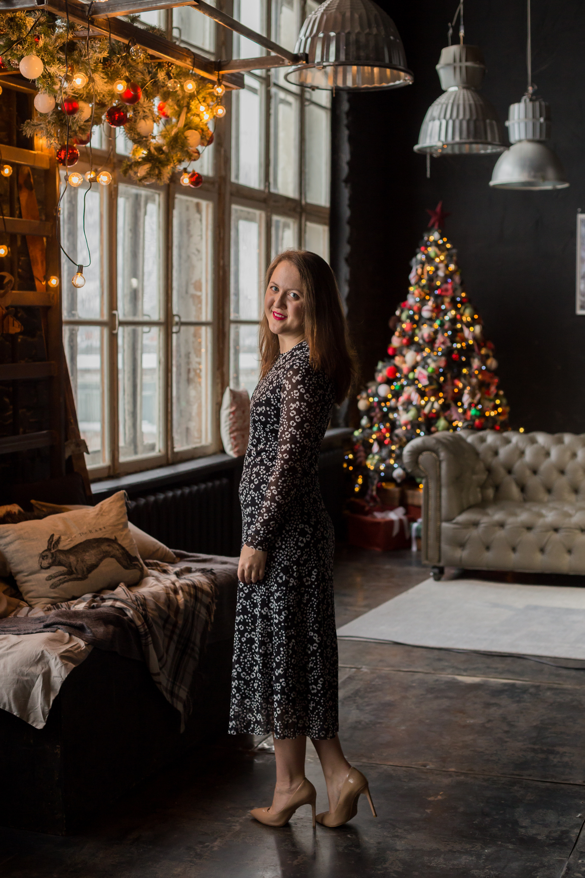 Зимняя фотосессия мамы и дочки в студии. Fotograf u Crnoj Gori-porodično fotografisanje sa djecom, lovestory, nekretnine