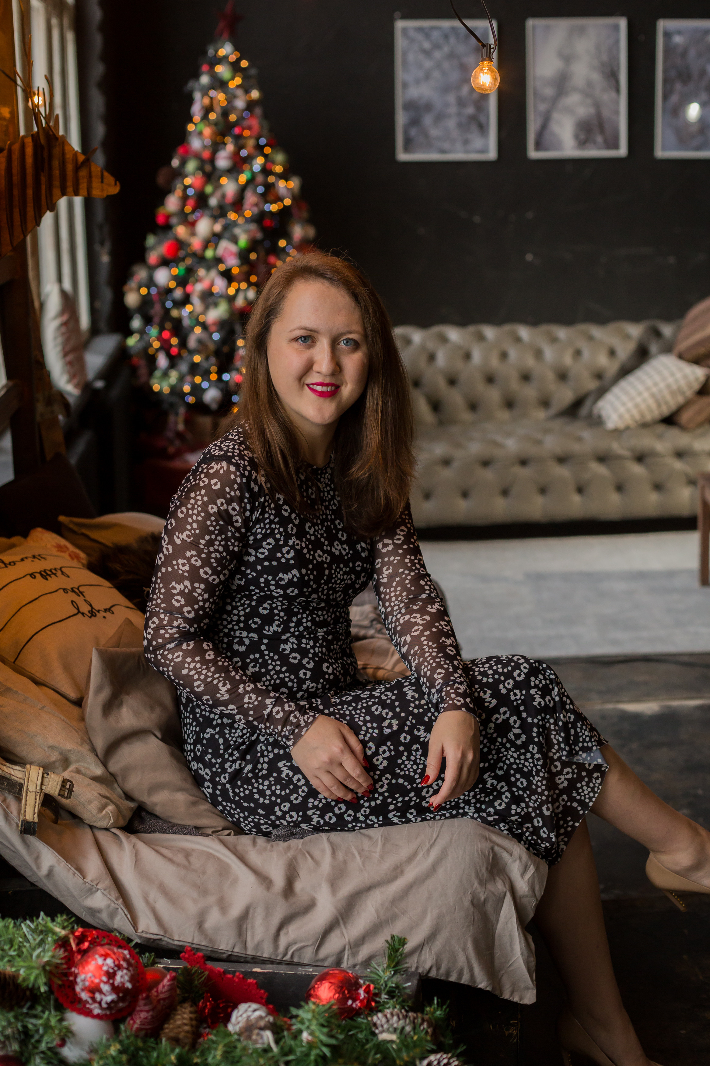 Зимняя фотосессия мамы и дочки в студии. Fotograf u Crnoj Gori-porodično fotografisanje sa djecom, lovestory, nekretnine