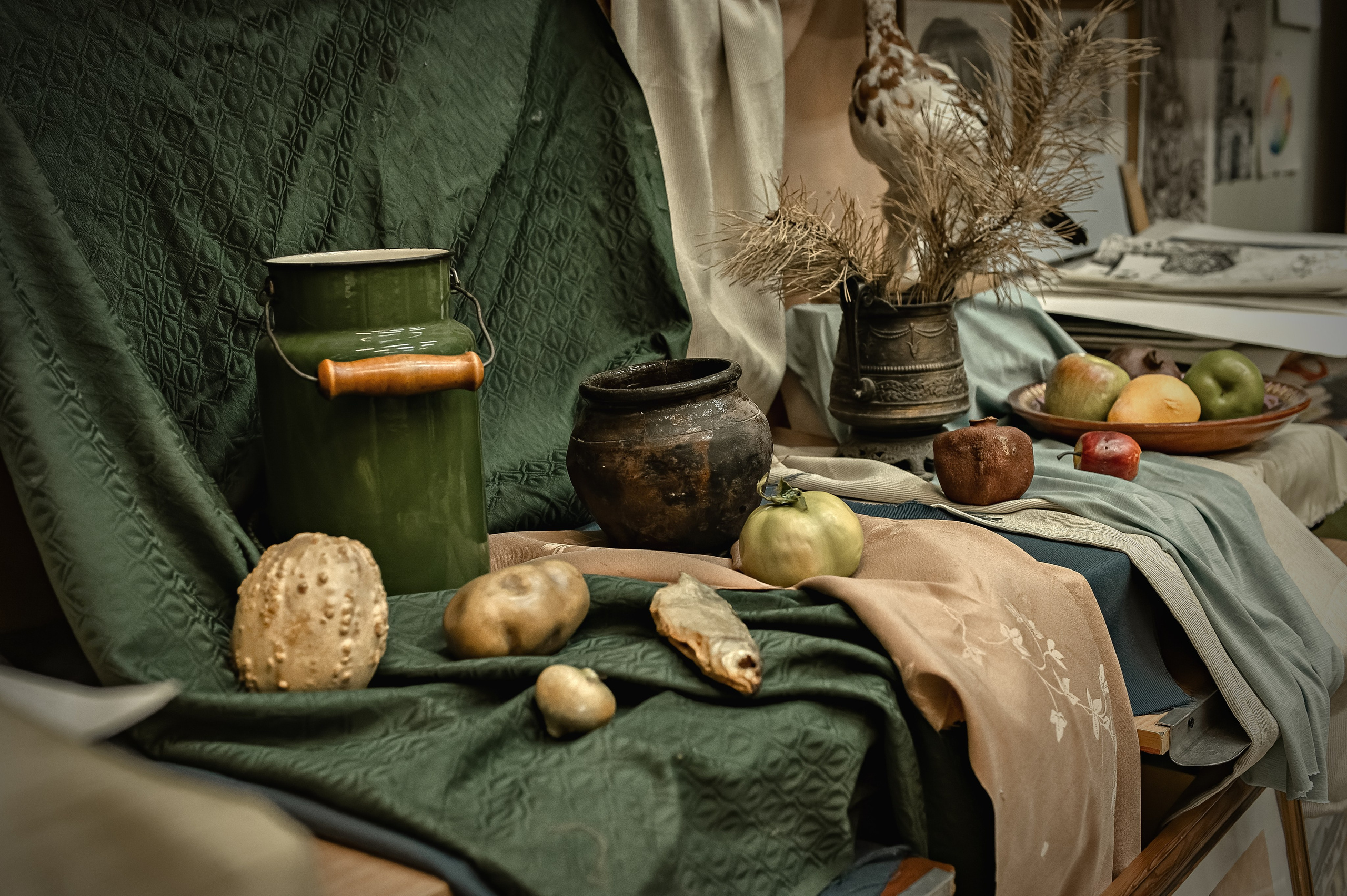 Съемка натюрморта в художественной школе