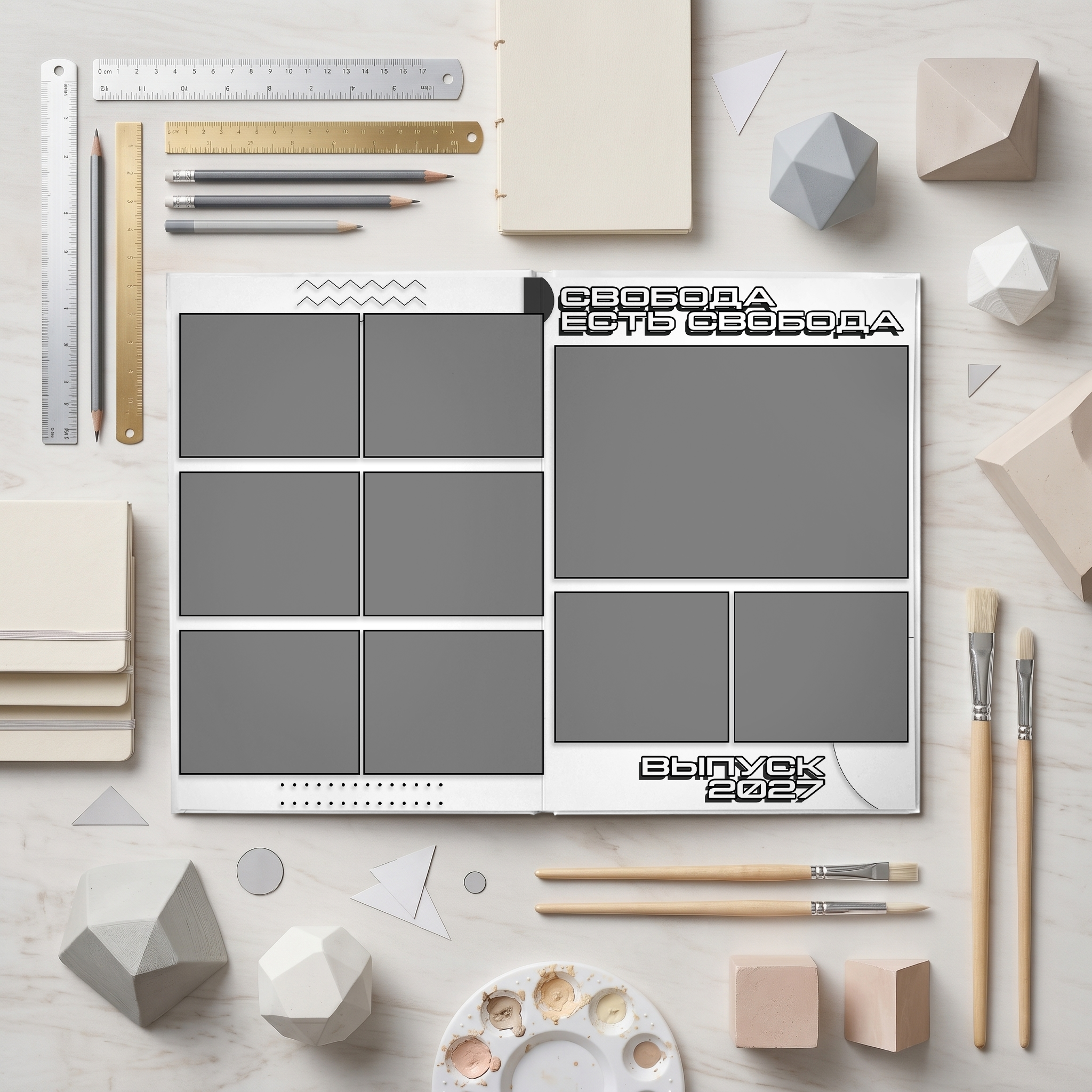 038 Geometric II. Дизайны, psd шаблоны школьных и выпускных альбомов и обложек