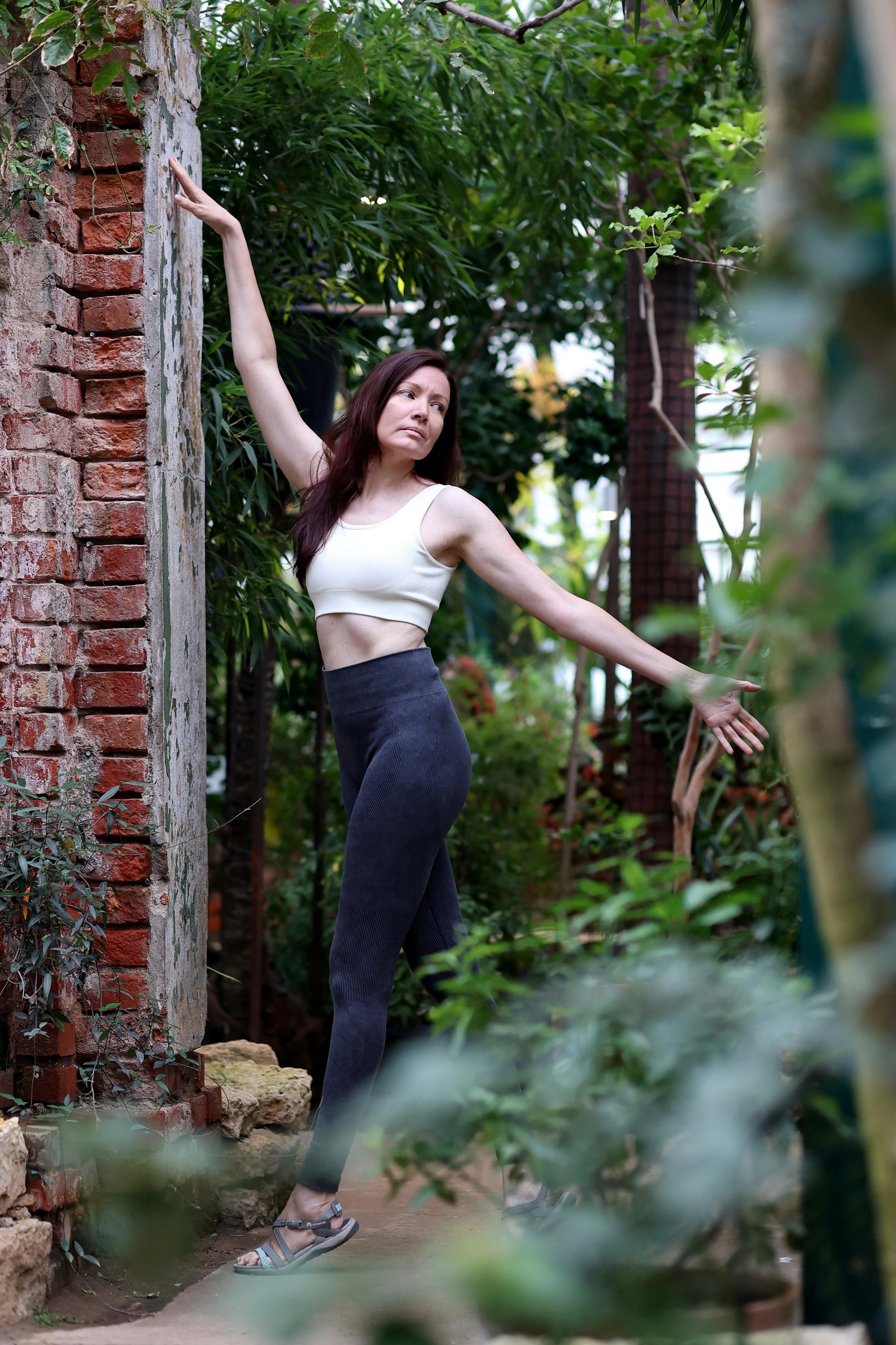 Йога. Гортензии. Тропики в Аптекарском огороде. Портретный фотограф Москва