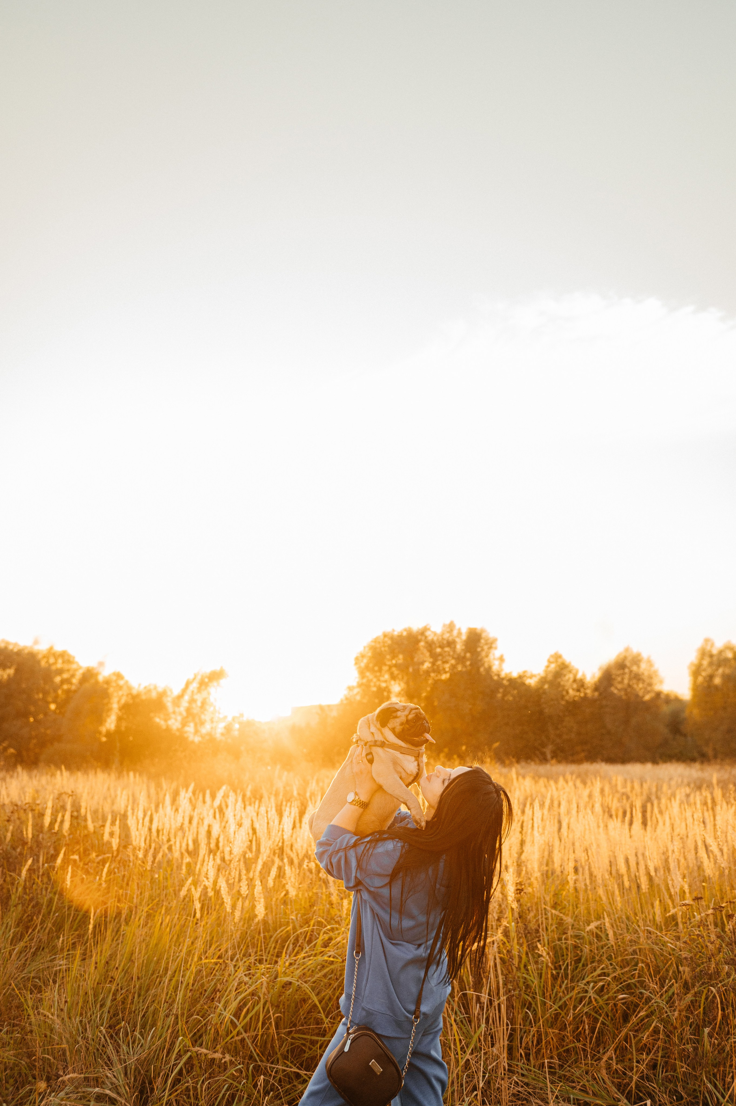 Таня и мопс Патрик (Мытищи, 2024). Анна Пушина, фотограф, Москва, Королев, Пушкино