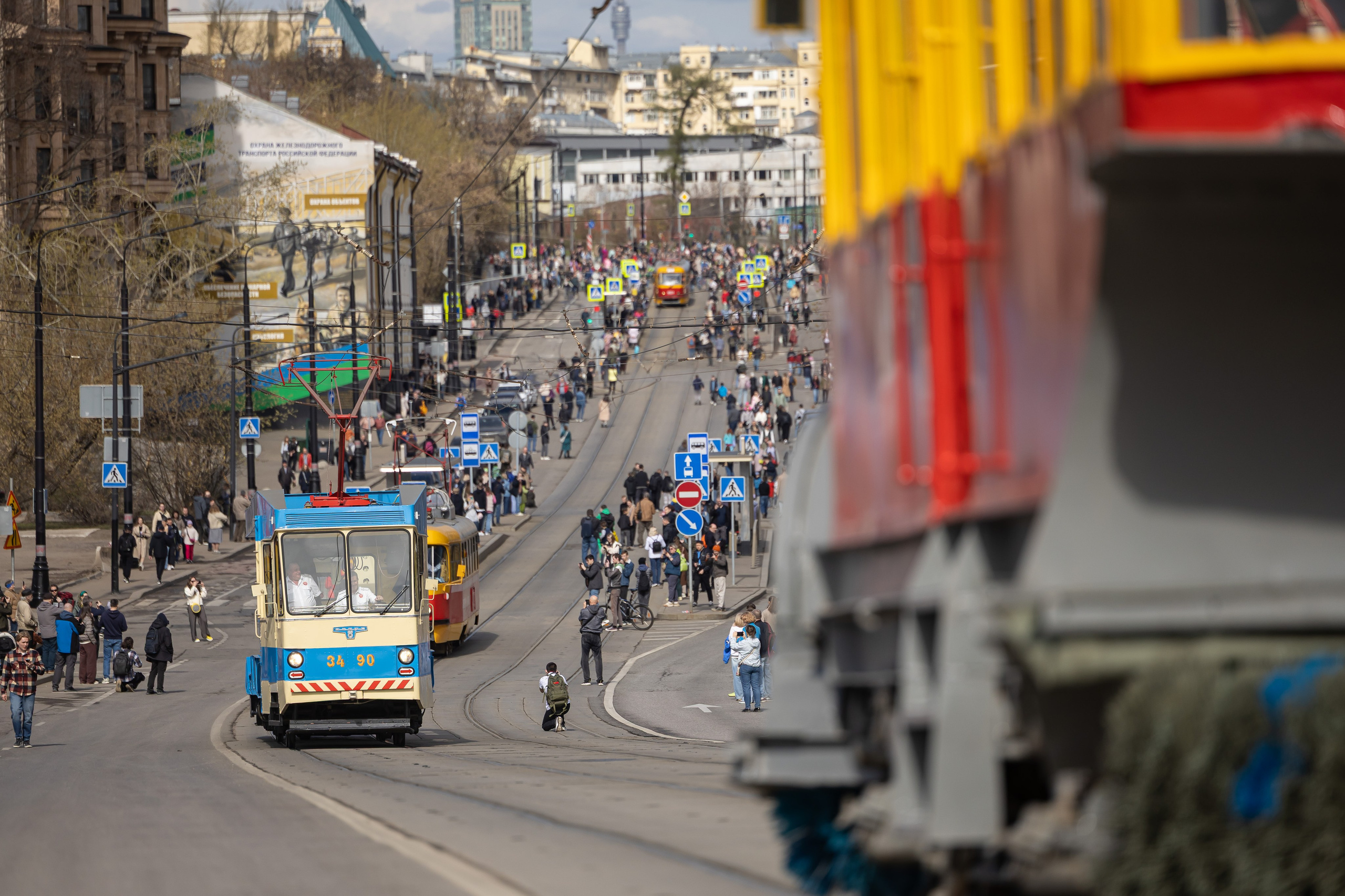 Парад трамваев 4 апреля в Москве. Фотограф Владимир Охрименко