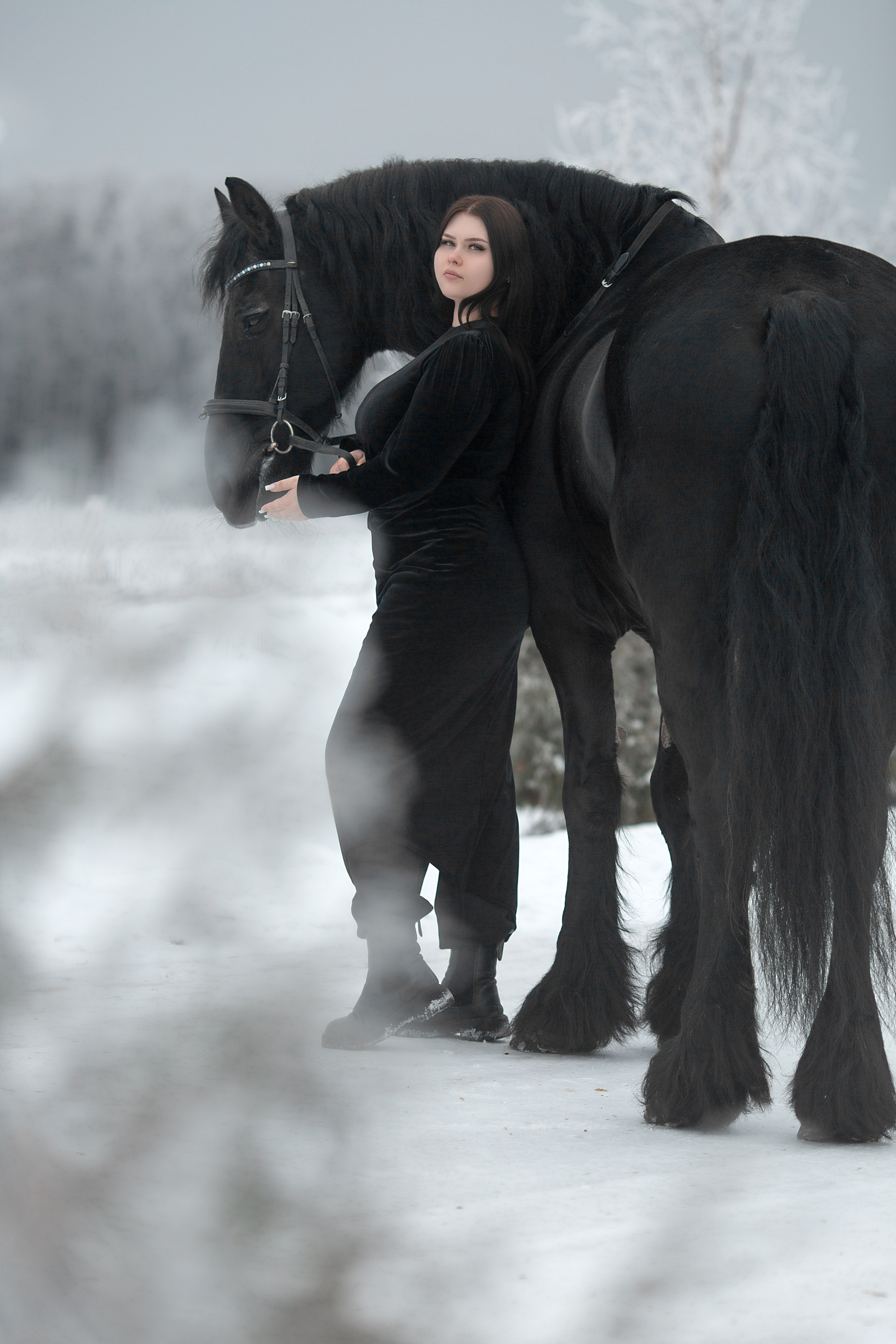 Мария и Ферзь. Фотосессия с лошадьми в Нижнем Новгороде