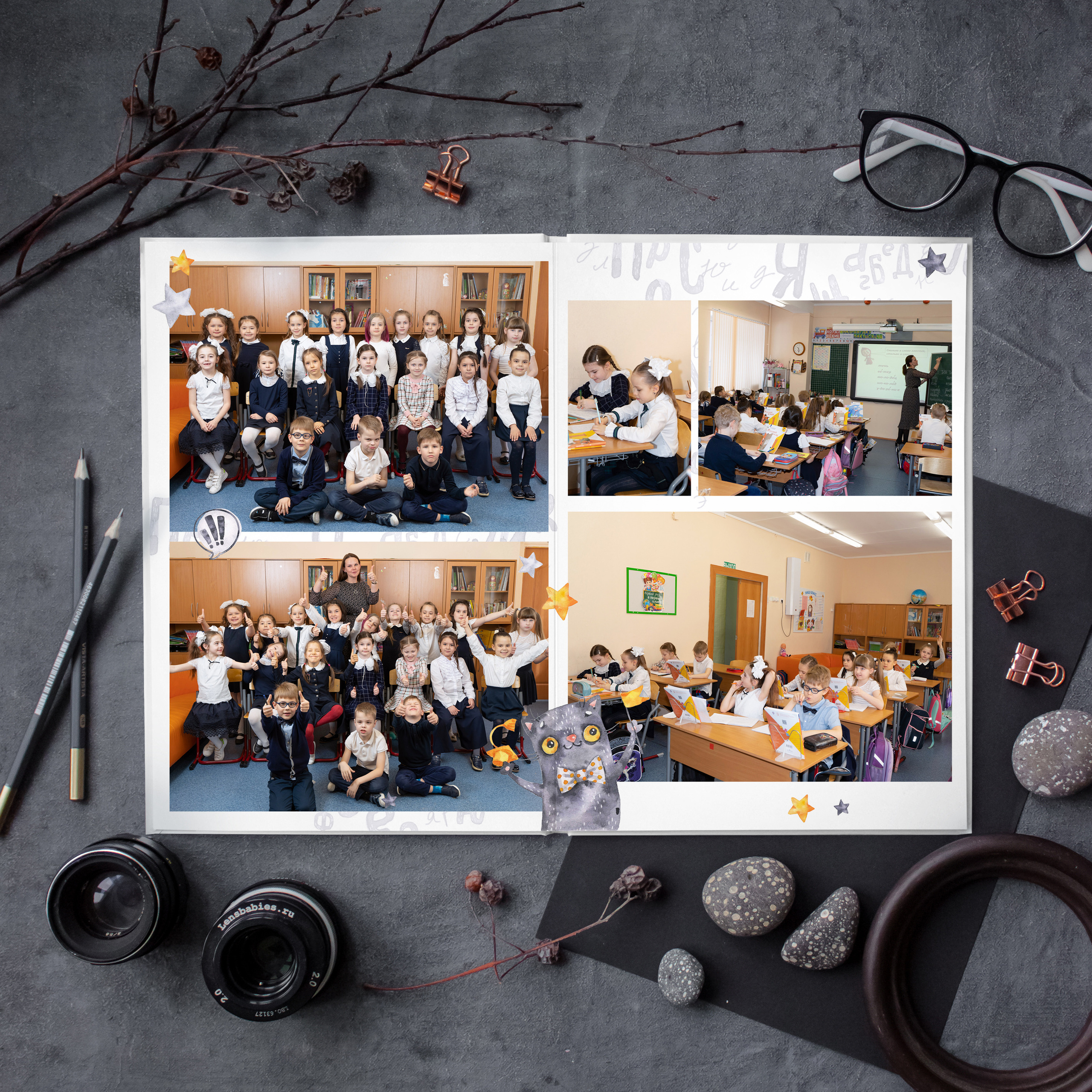 АЛЬБОМ «УЧЁНЫЙ КОТ». Выпускные альбомы для сада и школы в Москве