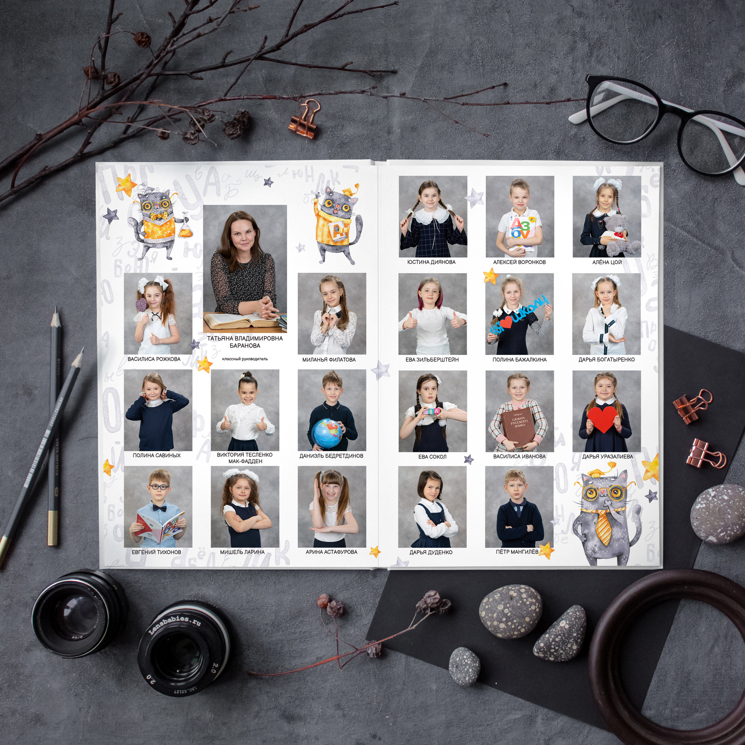 АЛЬБОМ «УЧЁНЫЙ КОТ». Выпускные альбомы для сада и школы в Москве