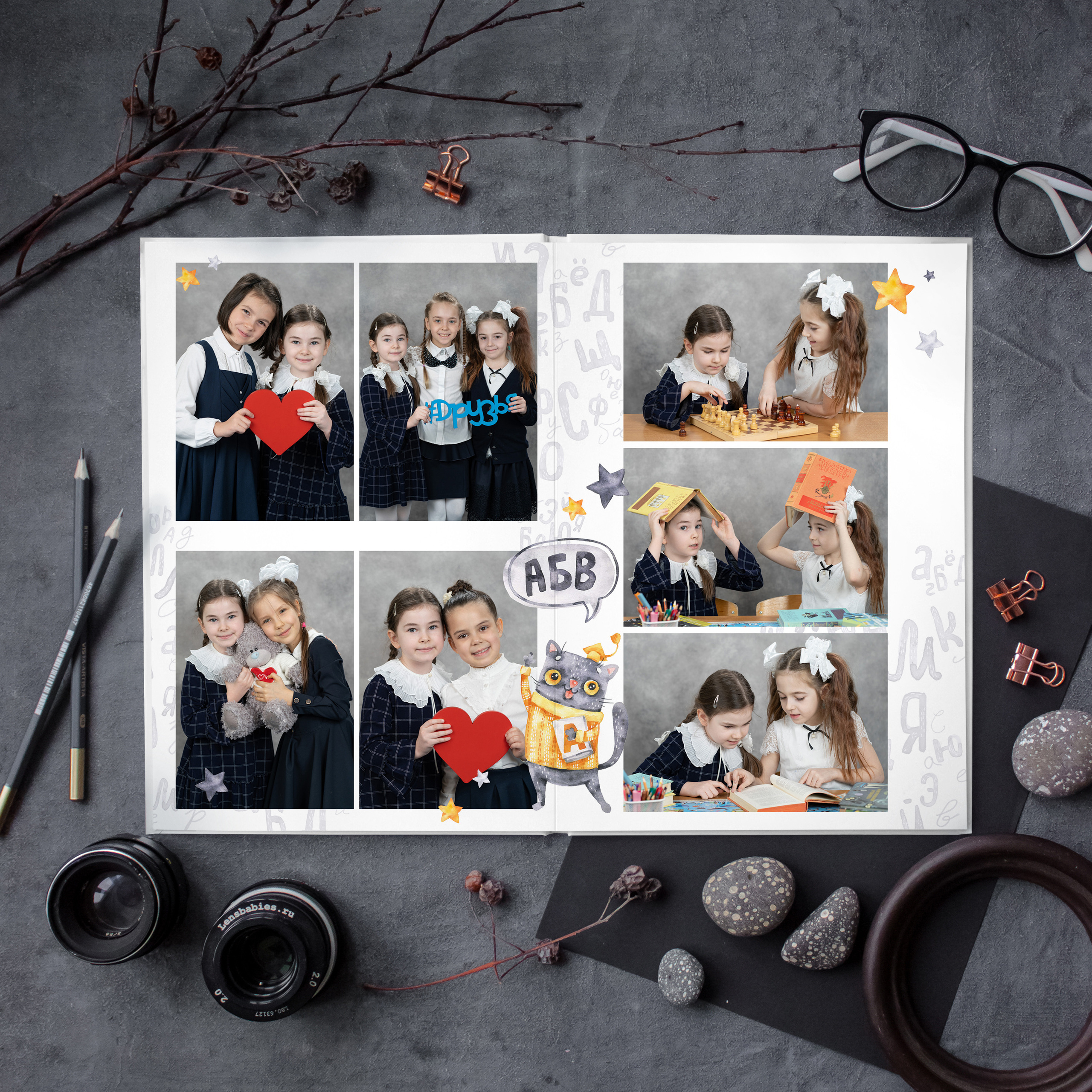 АЛЬБОМ «УЧЁНЫЙ КОТ». Выпускные альбомы для сада и школы в Москве