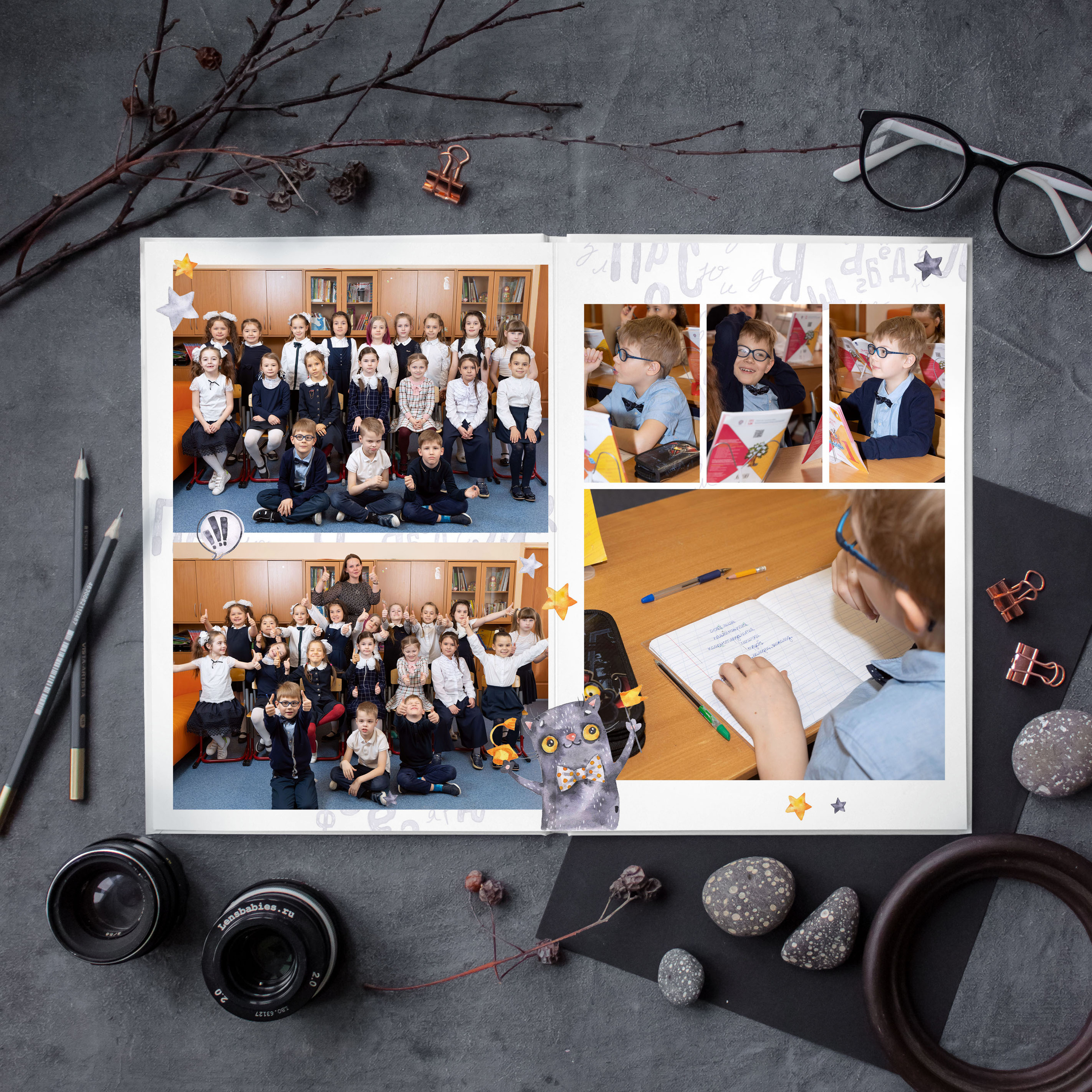 АЛЬБОМ «УЧЁНЫЙ КОТ». Выпускные альбомы для сада и школы в Москве