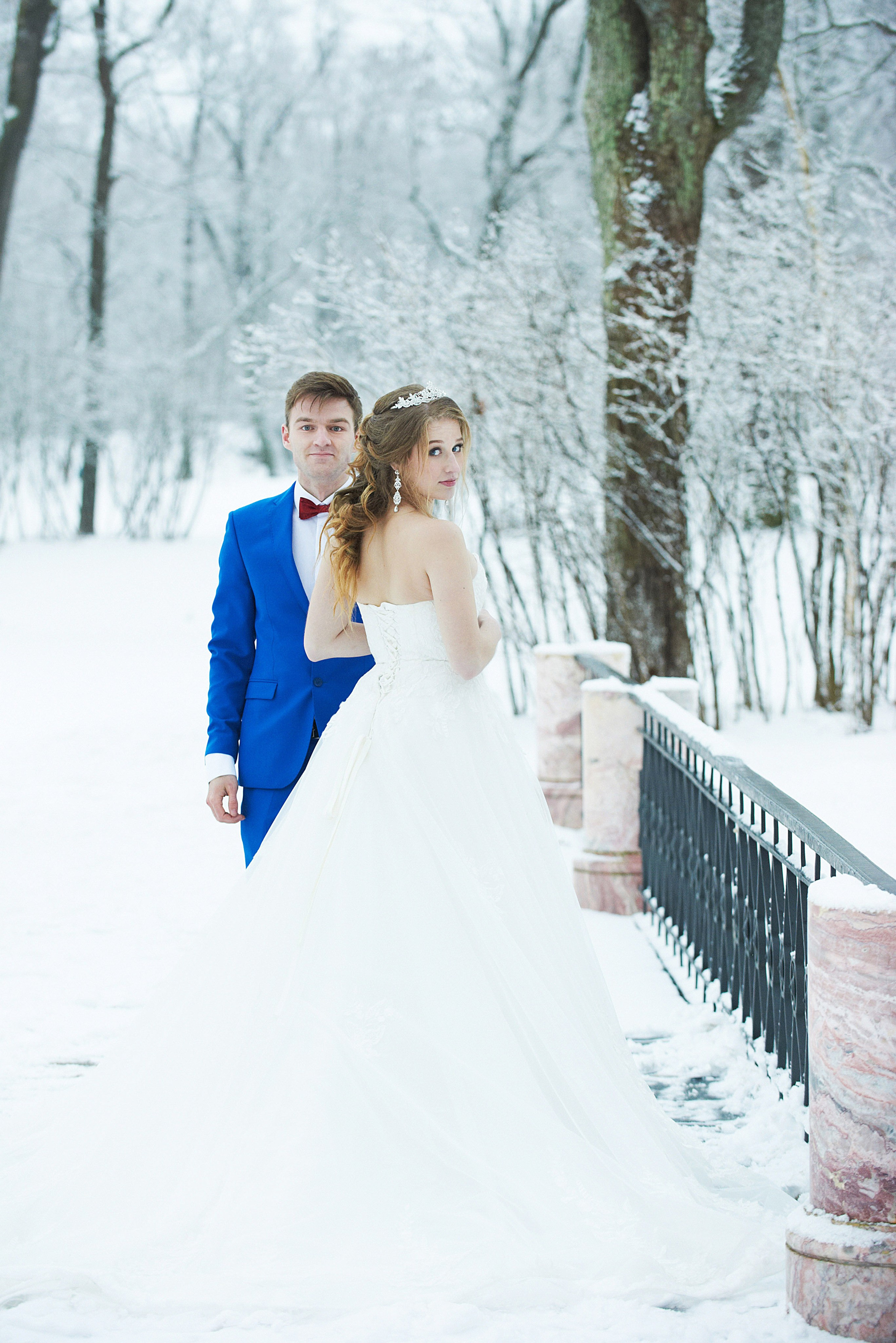 Надежда и Владислав (зимняя свадебная фотосессия в Пушкине в Екатерининском парке). Портретный, семейный и свадебный фотограф в Санкт-Петербурге и в Пушкине Ширяев Денис