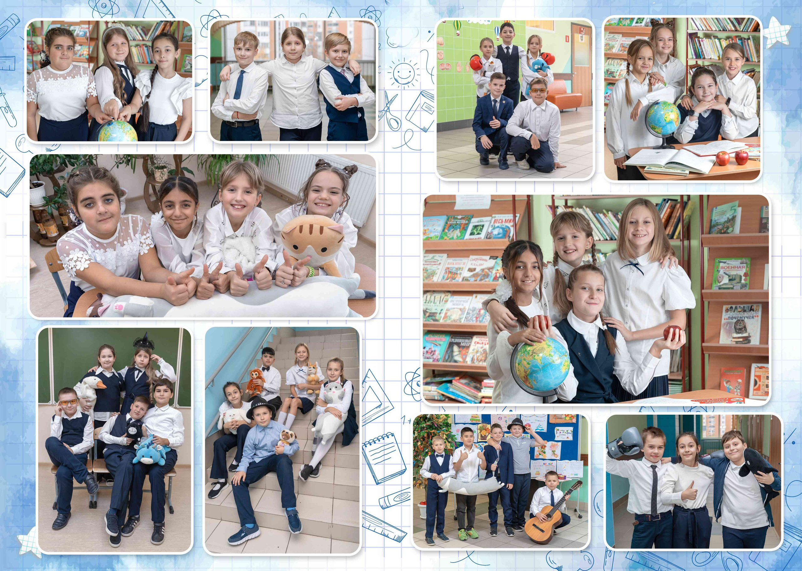 Современные выпускные альбомы для начальной школы — свежие идеи и креативные сюжеты для фотосъёмки 1 и 4 классов в школе и в студии. Авторские выпускные альбомы для детских садов, начальной и старшей школы в Москве и московской области