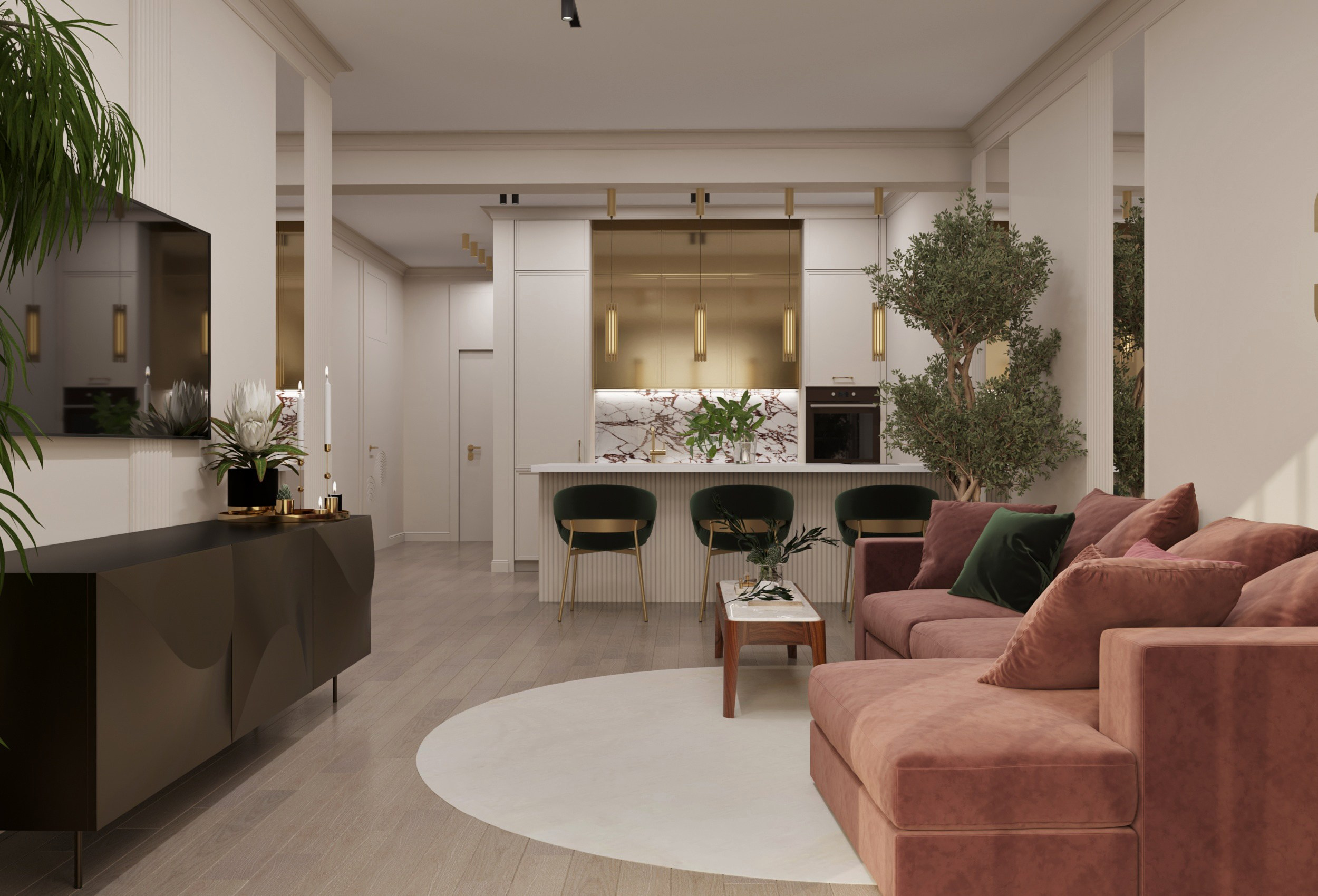 Квартира 72 кв. м. ЖК «Акватория» г. Геленджик. Цель: постоянное проживание. Дизайн интерьеров, строительство, ремонт домов и квартир в Геленджике