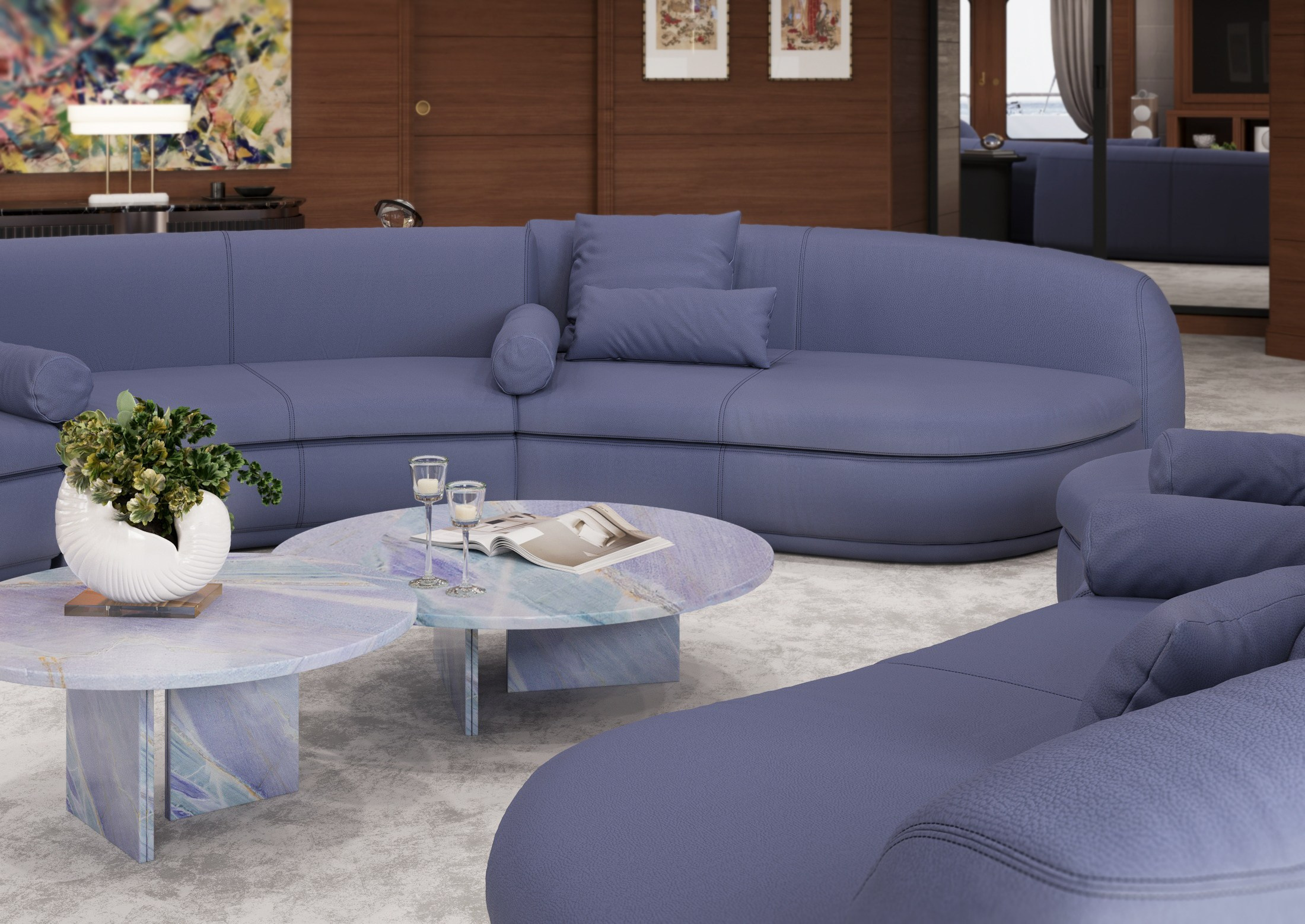 3 варианта гостиной на яхте. Дизайн Марина Павлюченкова. 3D визуализатор интерьеров Ксения Жарко