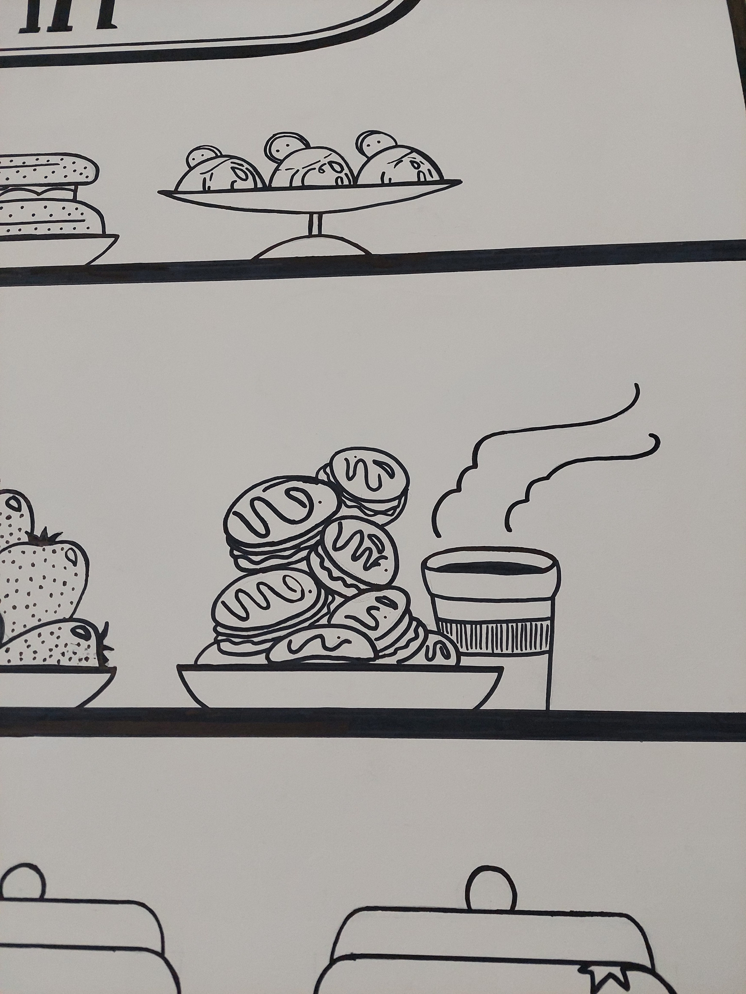 Кофейня в графичном стиле. Студия дизайна FishkaRom в Краснодаре и по всей России