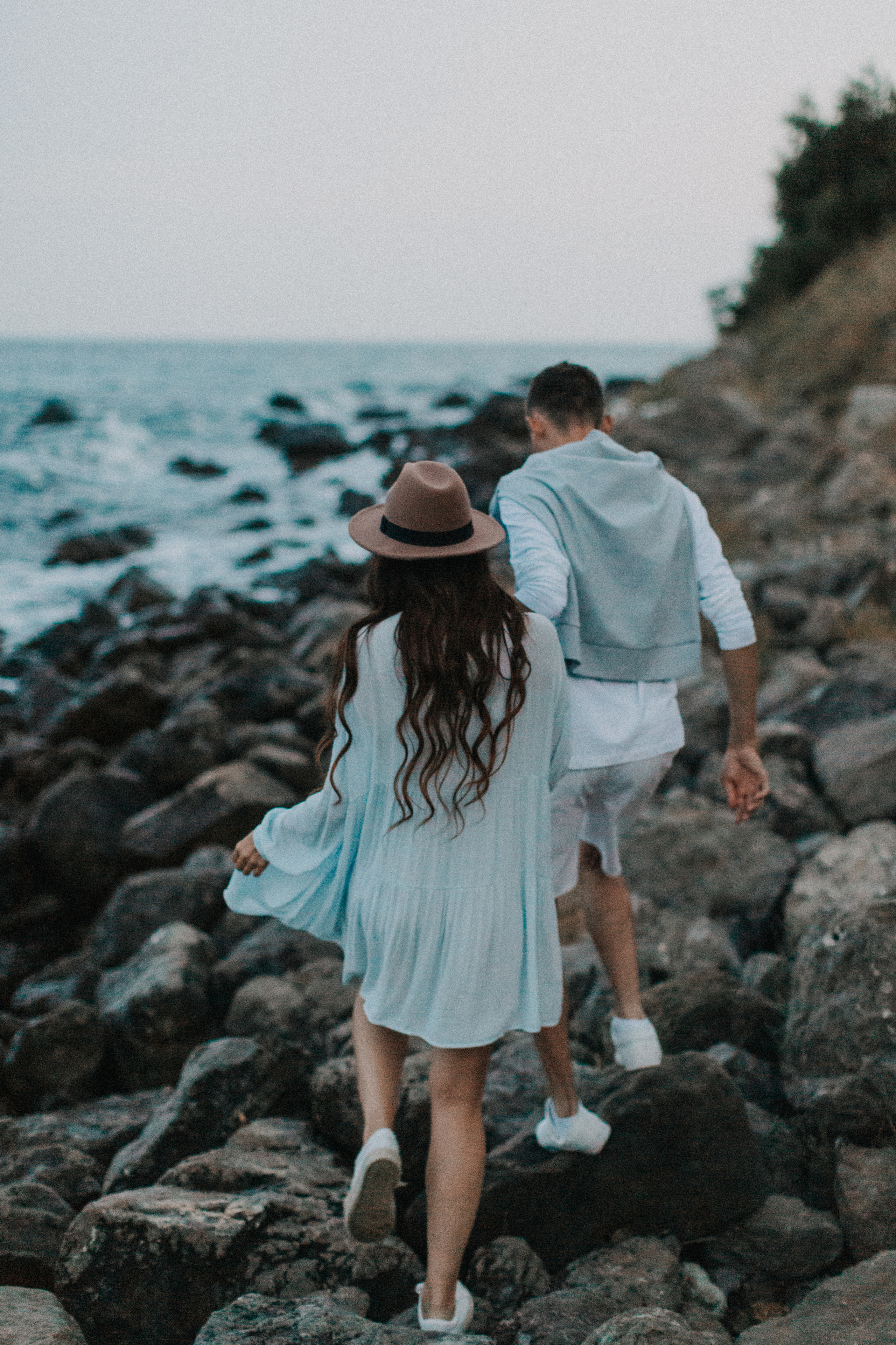 пара на море