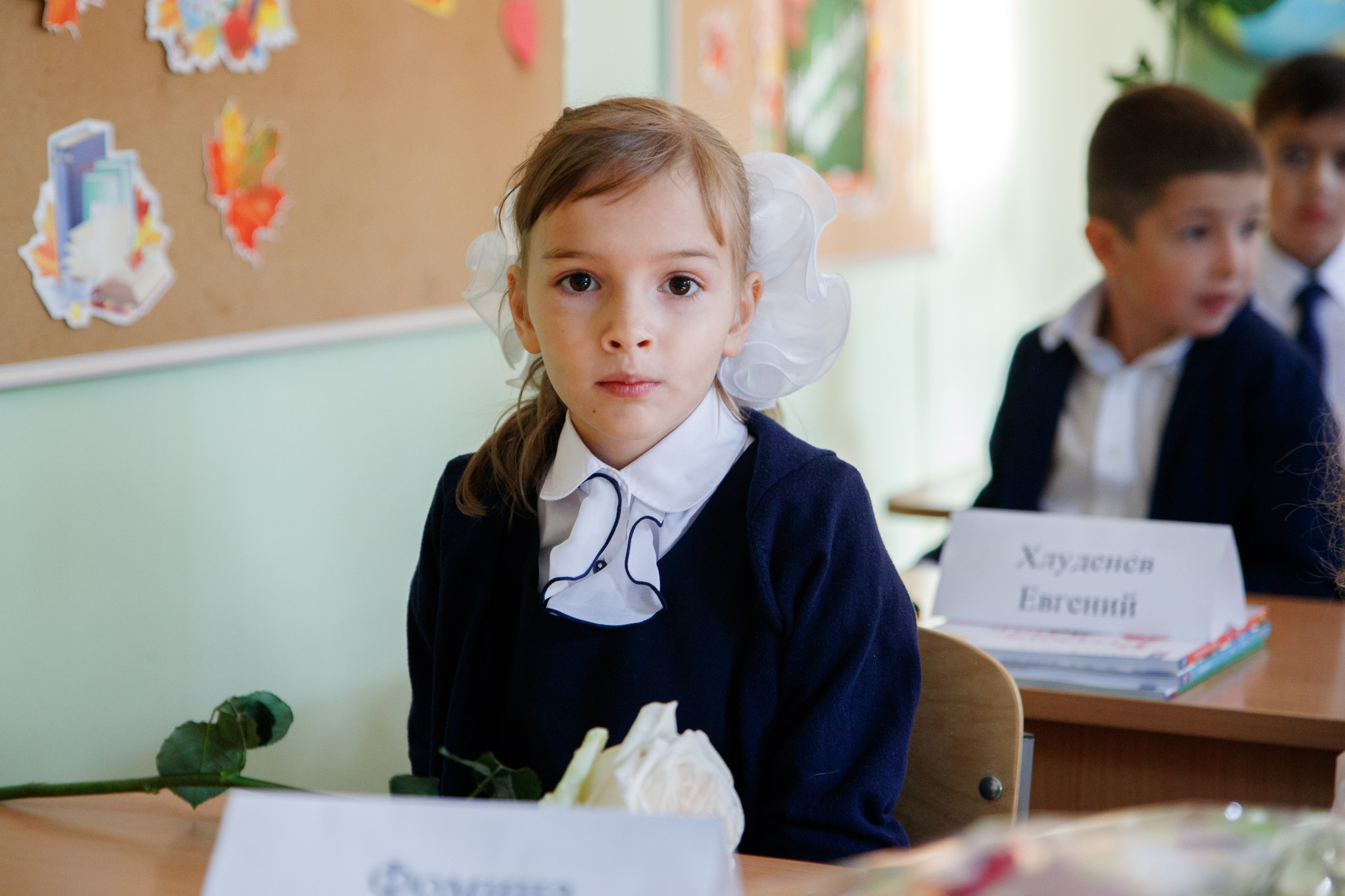 Репортажная съемка первого сентября для первоклассников. Семейный и школьный фотограф в Москве Анна Ткач
