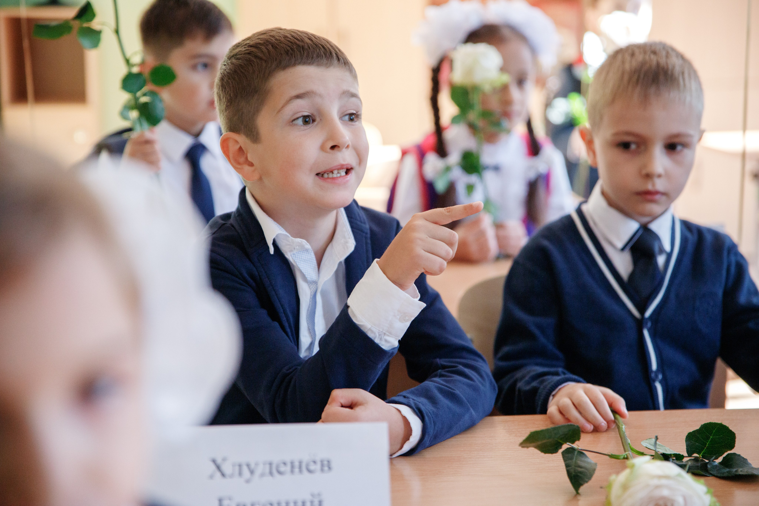 Репортажная съемка первого сентября для первоклассников. Семейный и школьный фотограф в Москве Анна Ткач