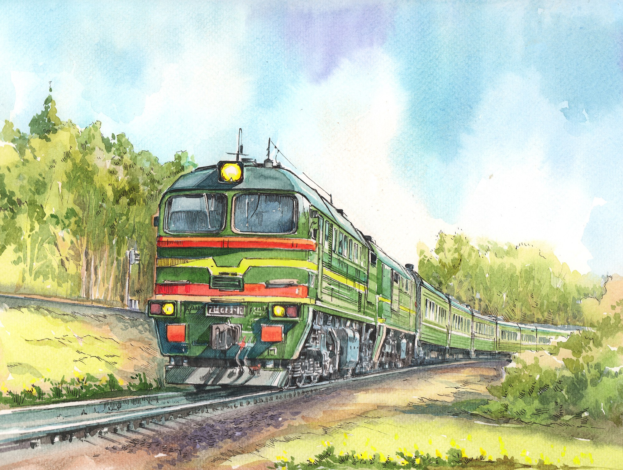 Железная дорога (2022-2024). Художник Александр Петрунин