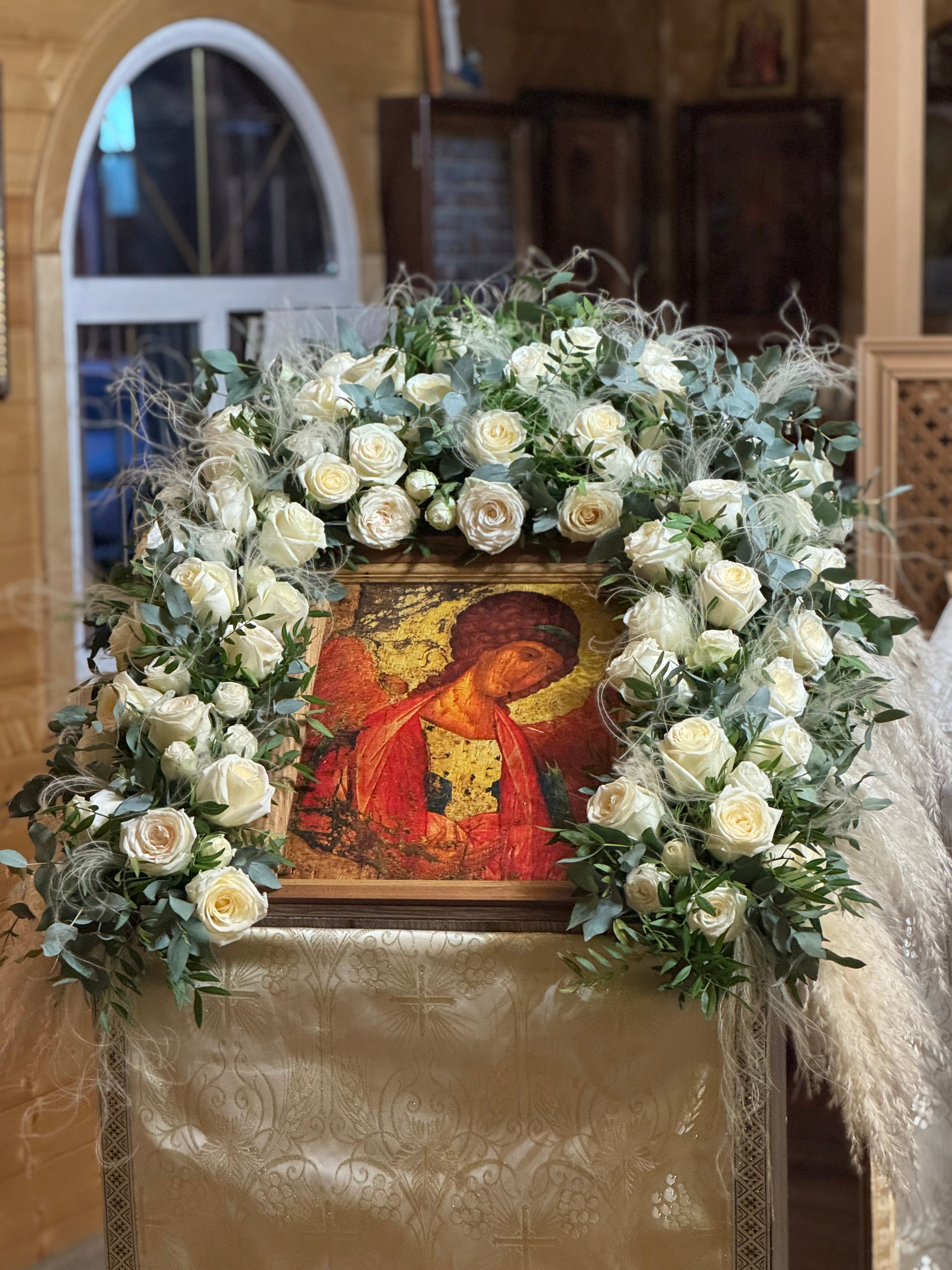 Украшение подсвечников. Украшение купели к Таинству Крещения в Краснодаре