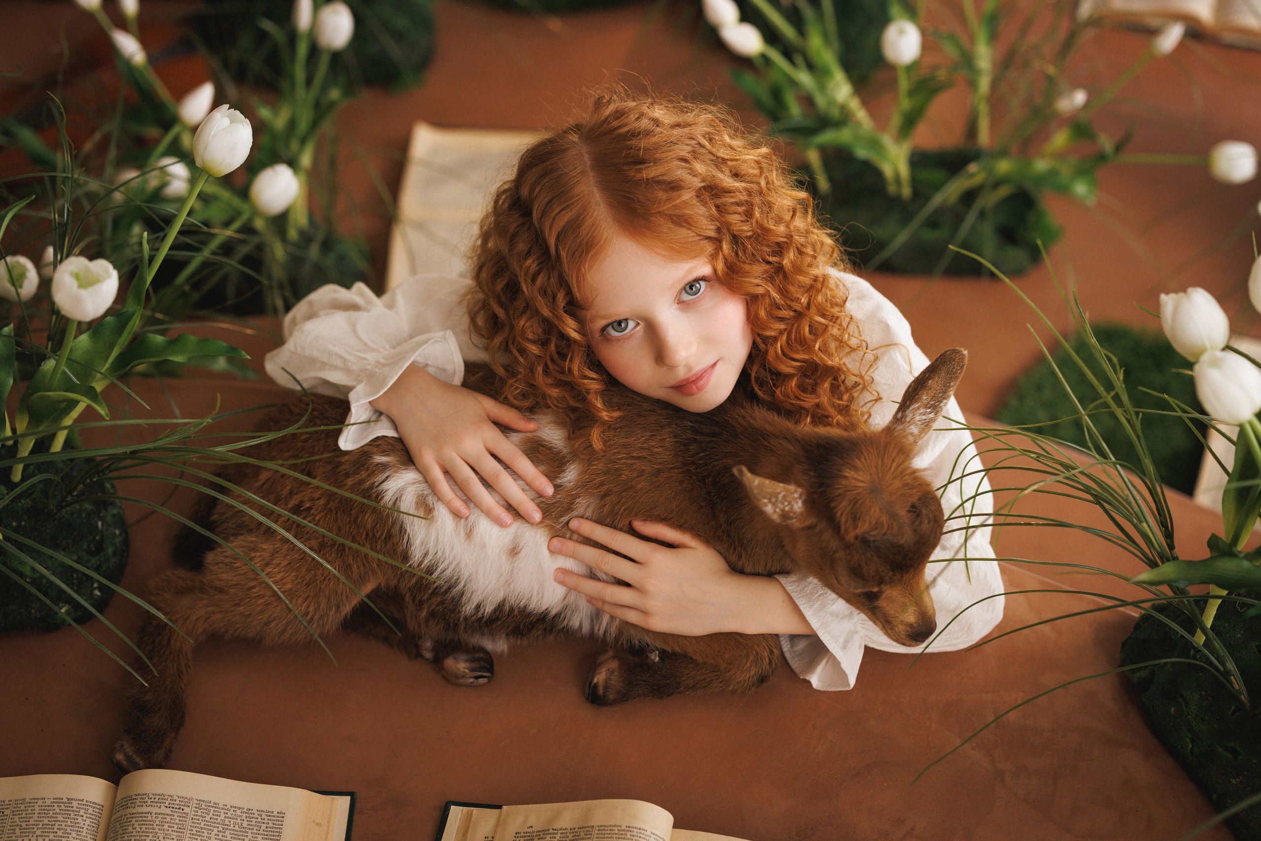 Сказочная фотосессия с белыми Тюльпанами, фотостудия «Эль», город Краснодар. Семейный и детский фотограф в Краснодаре Анна Трашкова