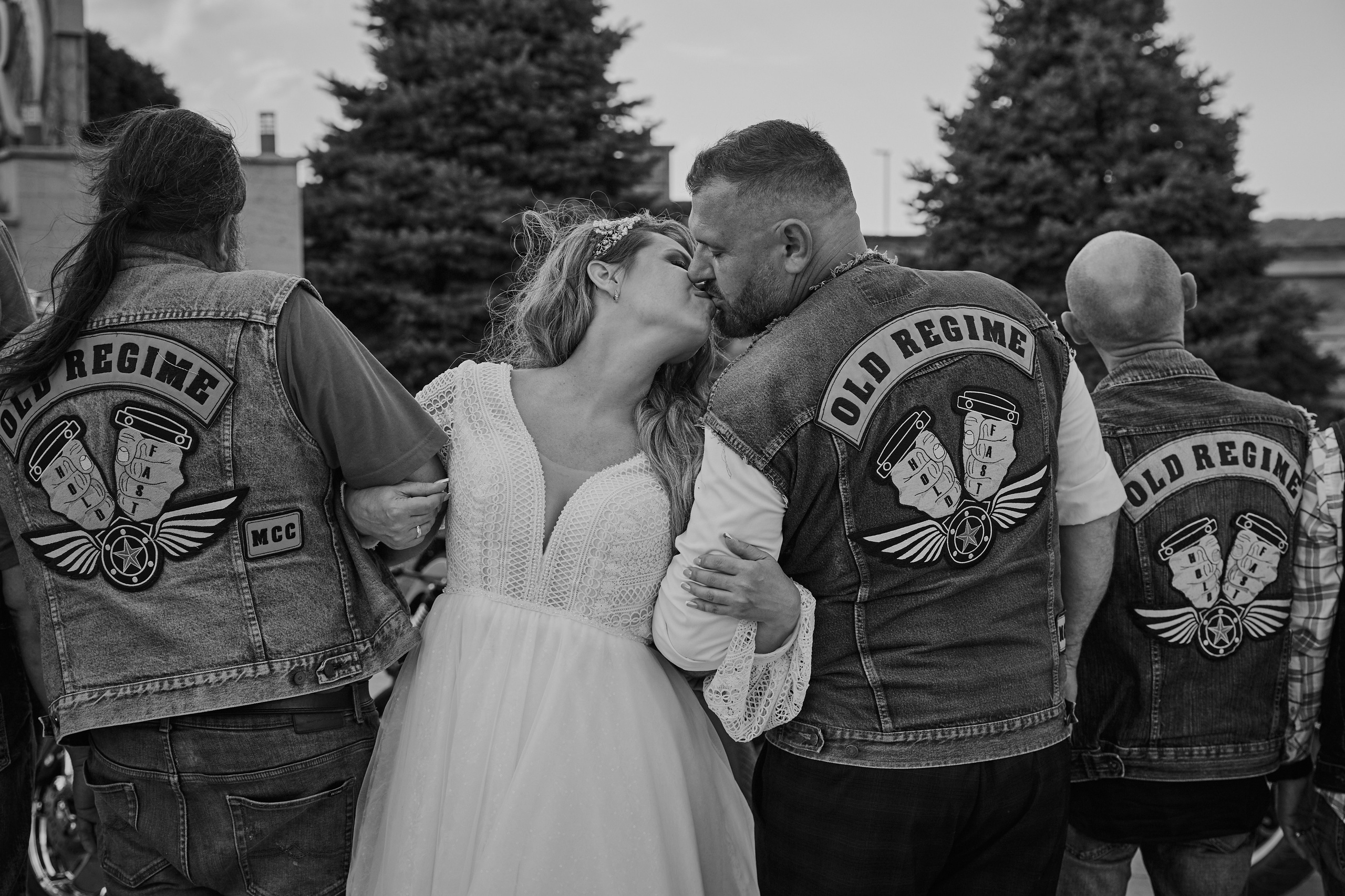 Байкерская свадебная фотосессия