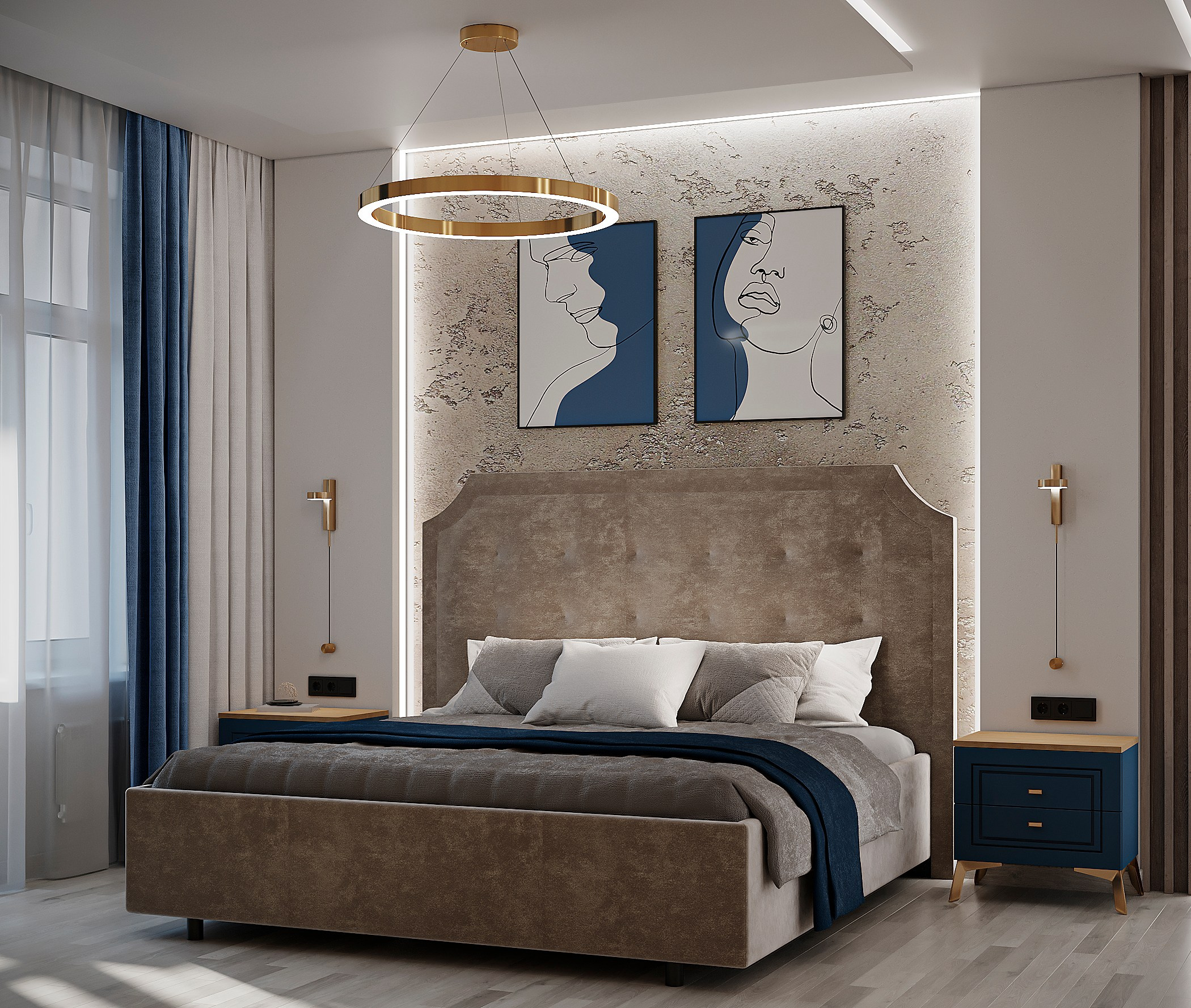 Синий акцент в интерьере 💙