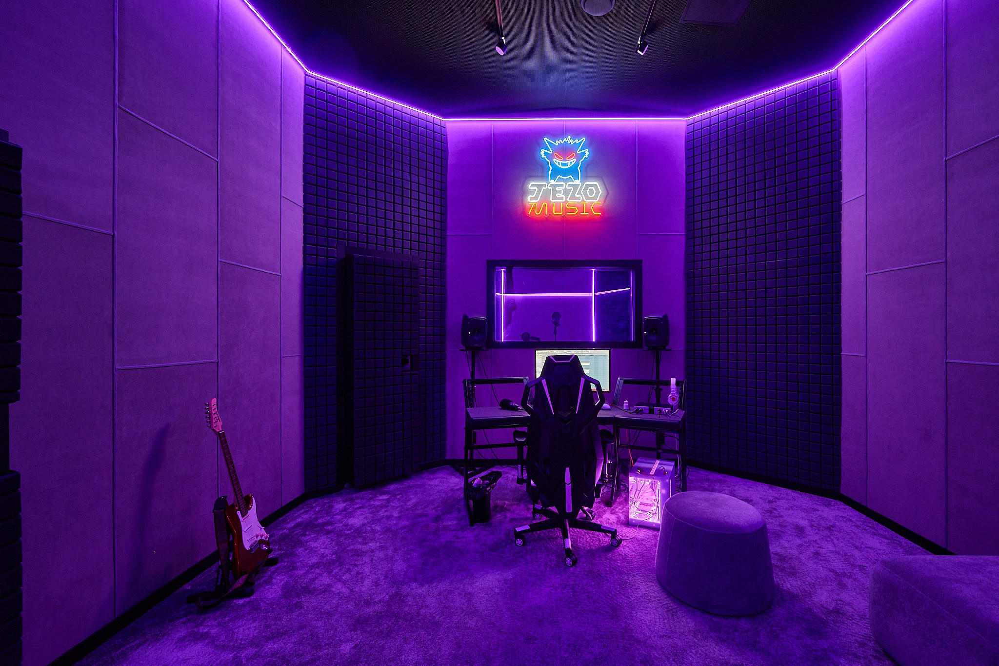 звукозапись подсветка с разными цветами комп рабочий стул гитара пуфик  