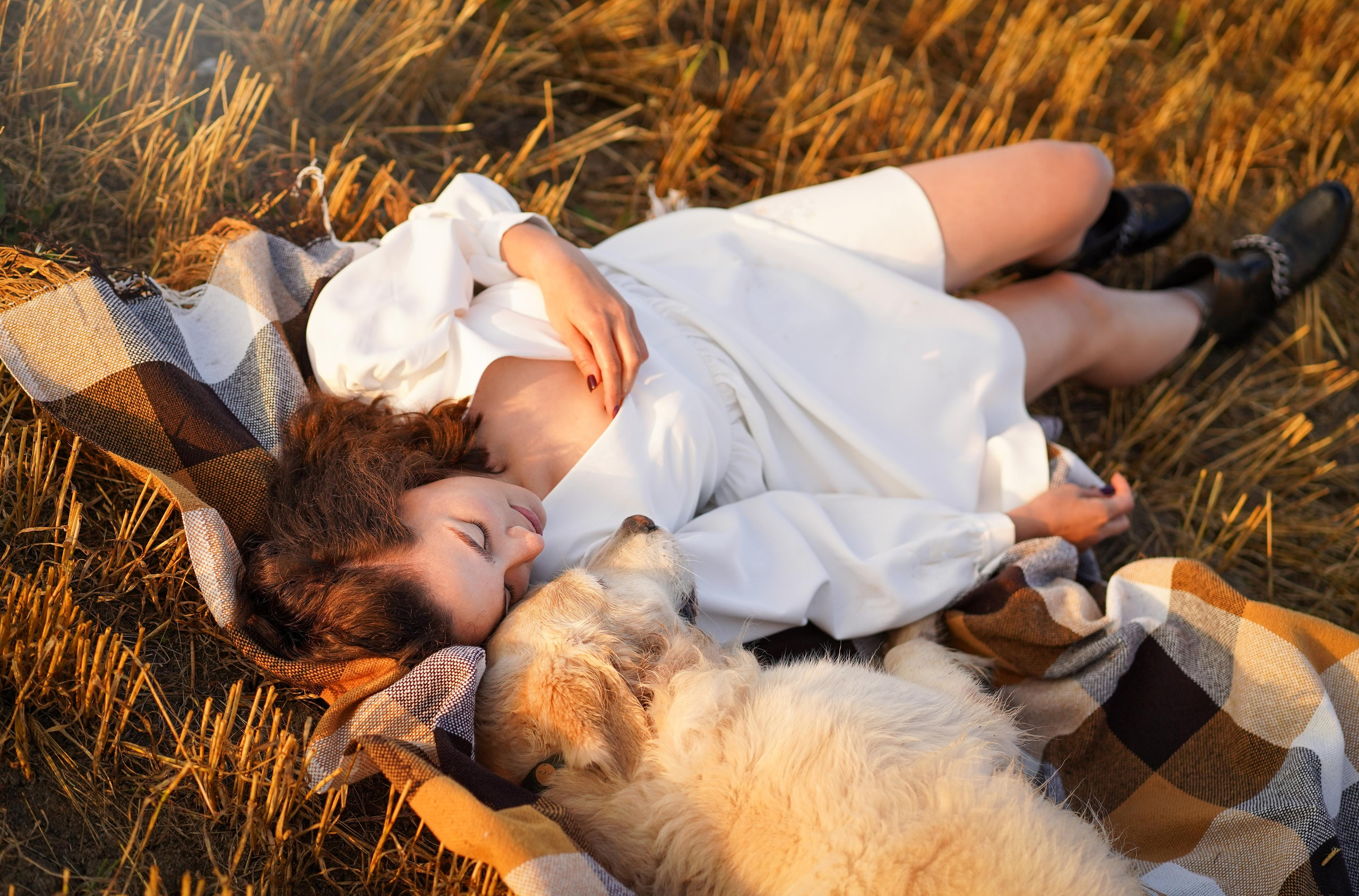 Настя и Арчи в полях. Фотограф-анималист в Санкт-Петербурге Яна Мартынова