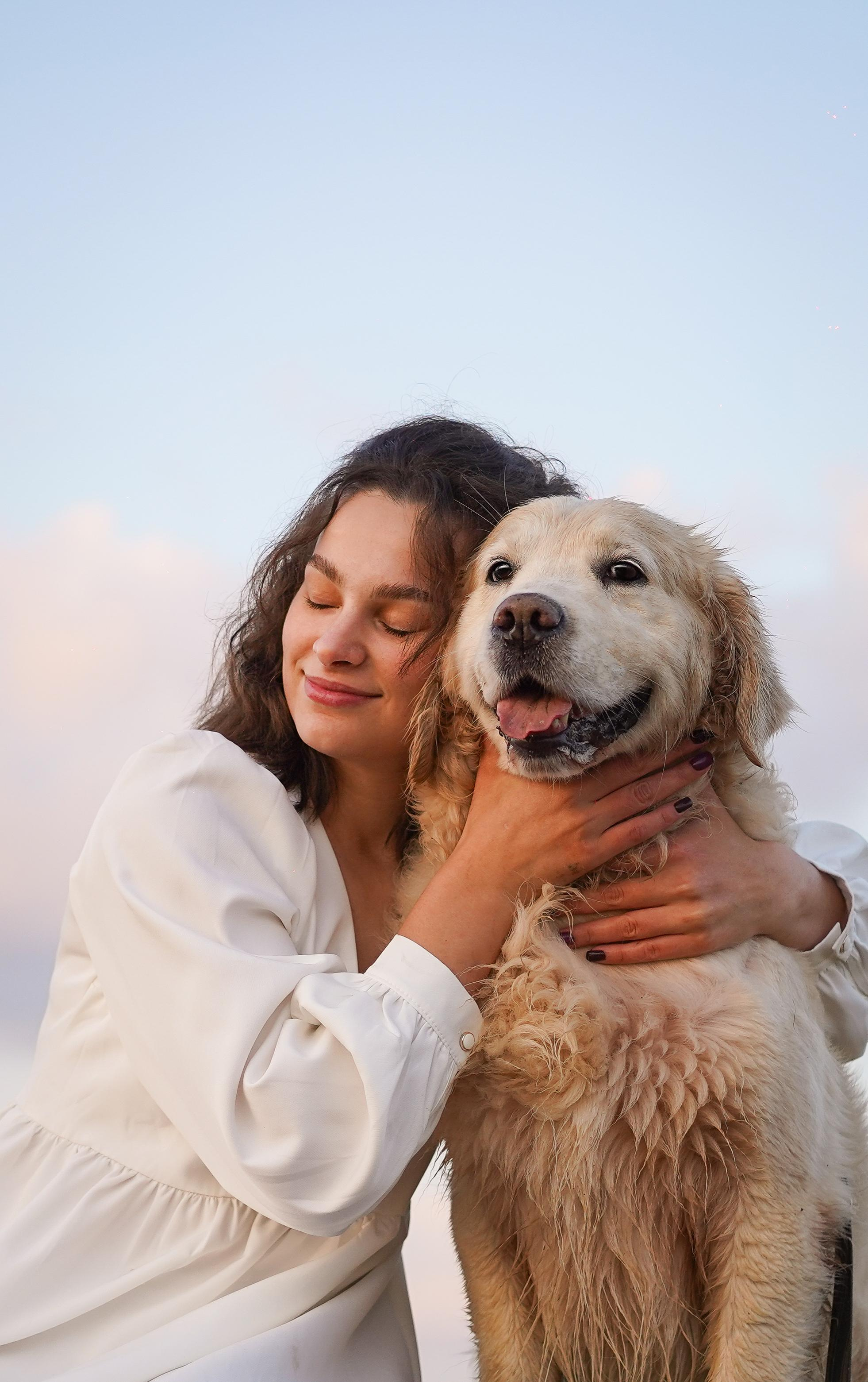 Настя и Арчи в полях. Фотограф-анималист в Санкт-Петербурге Яна Мартынова