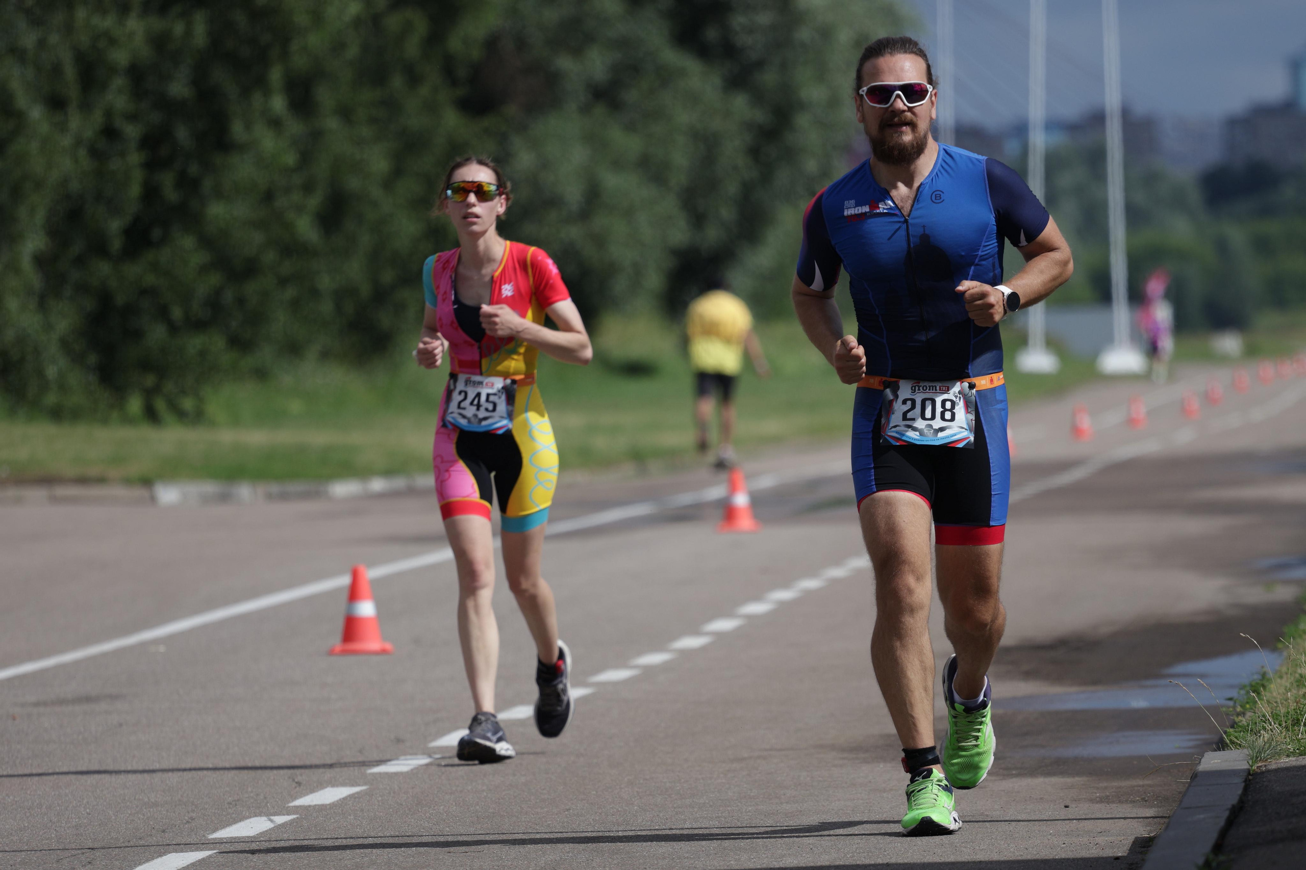 Этап бега в триатлоне на гребном канале
