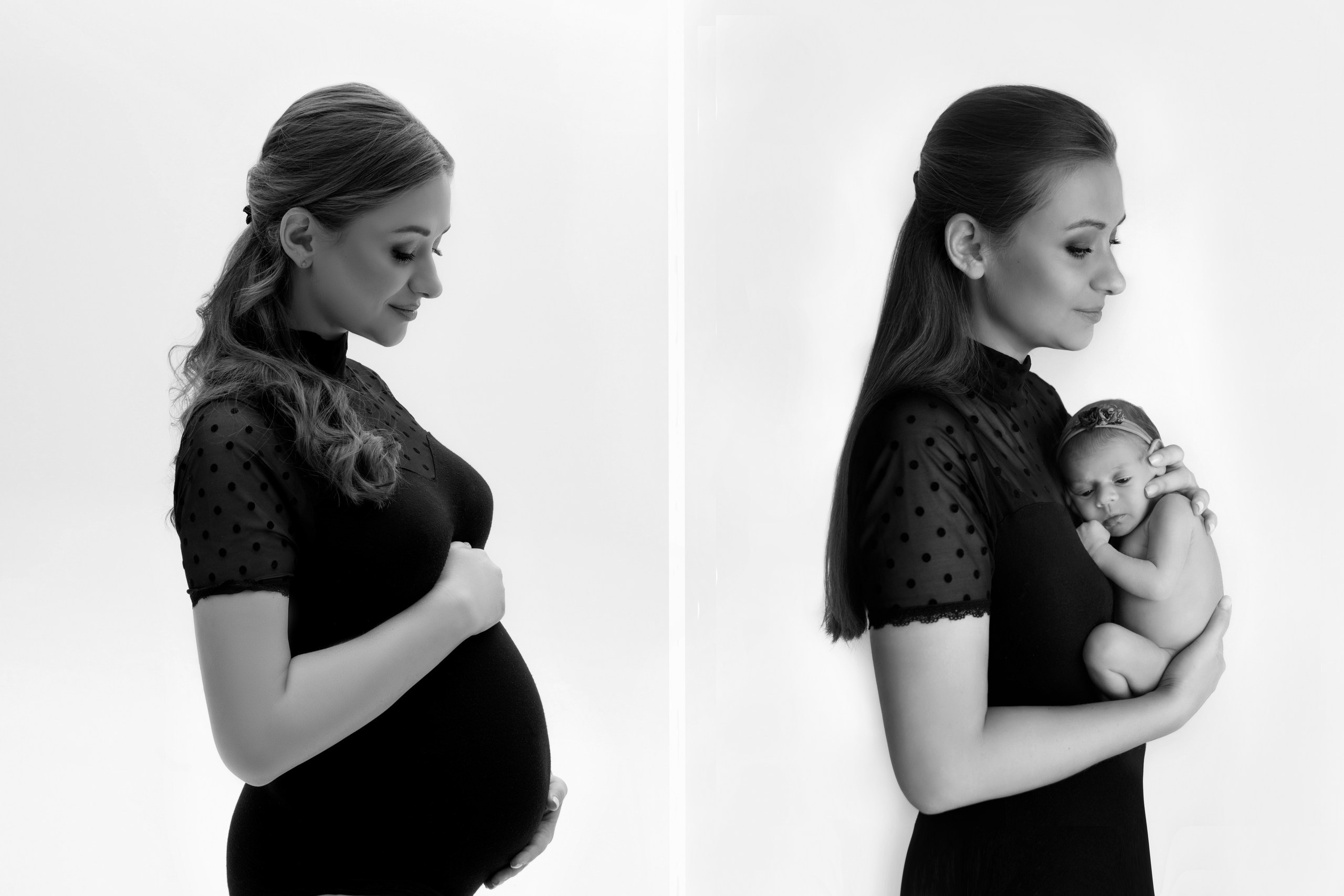 Коллаж до и после появления малыша. Фотограф новорожденных Краснодар Малышенко Надежда