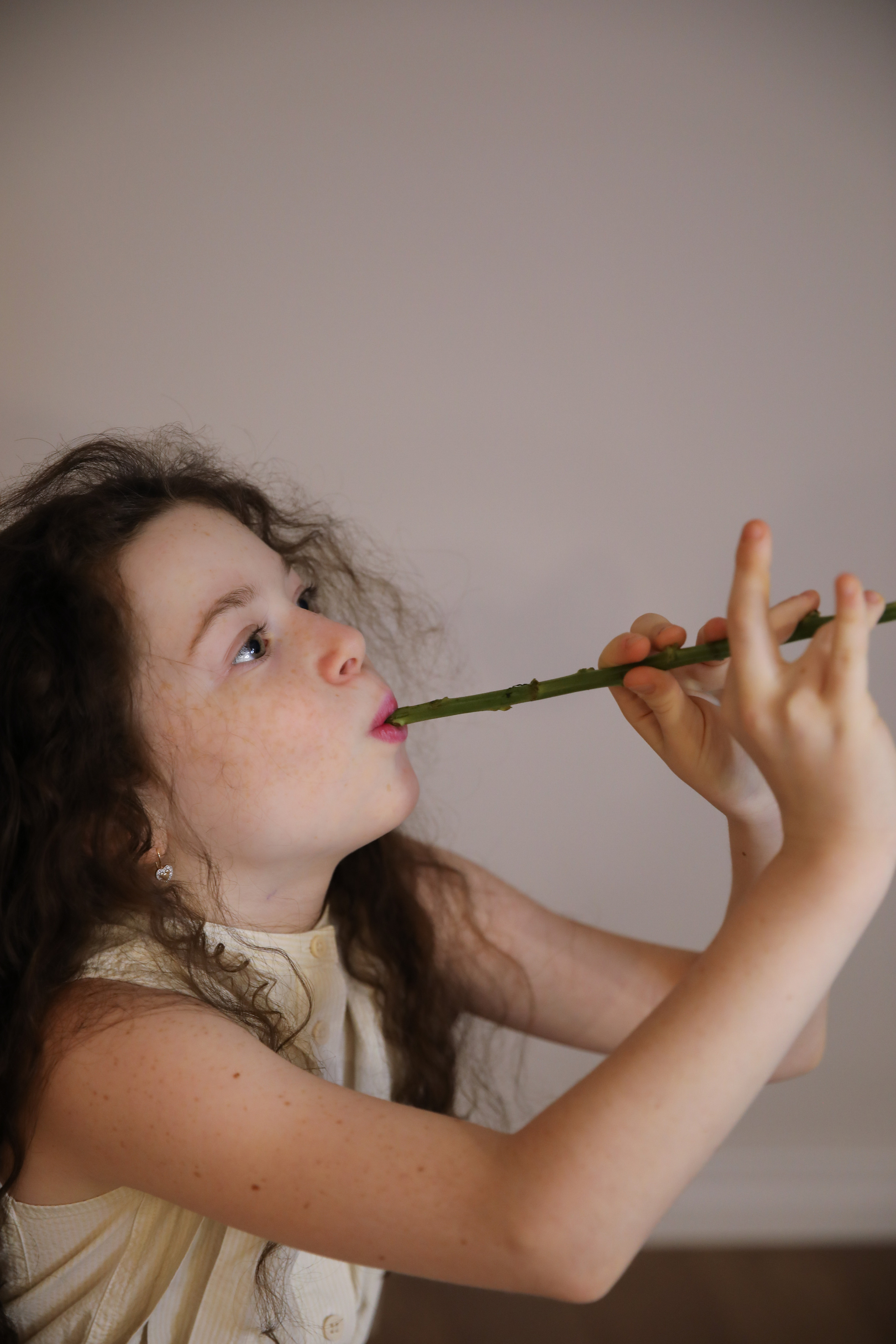 девочка играет на дудочке