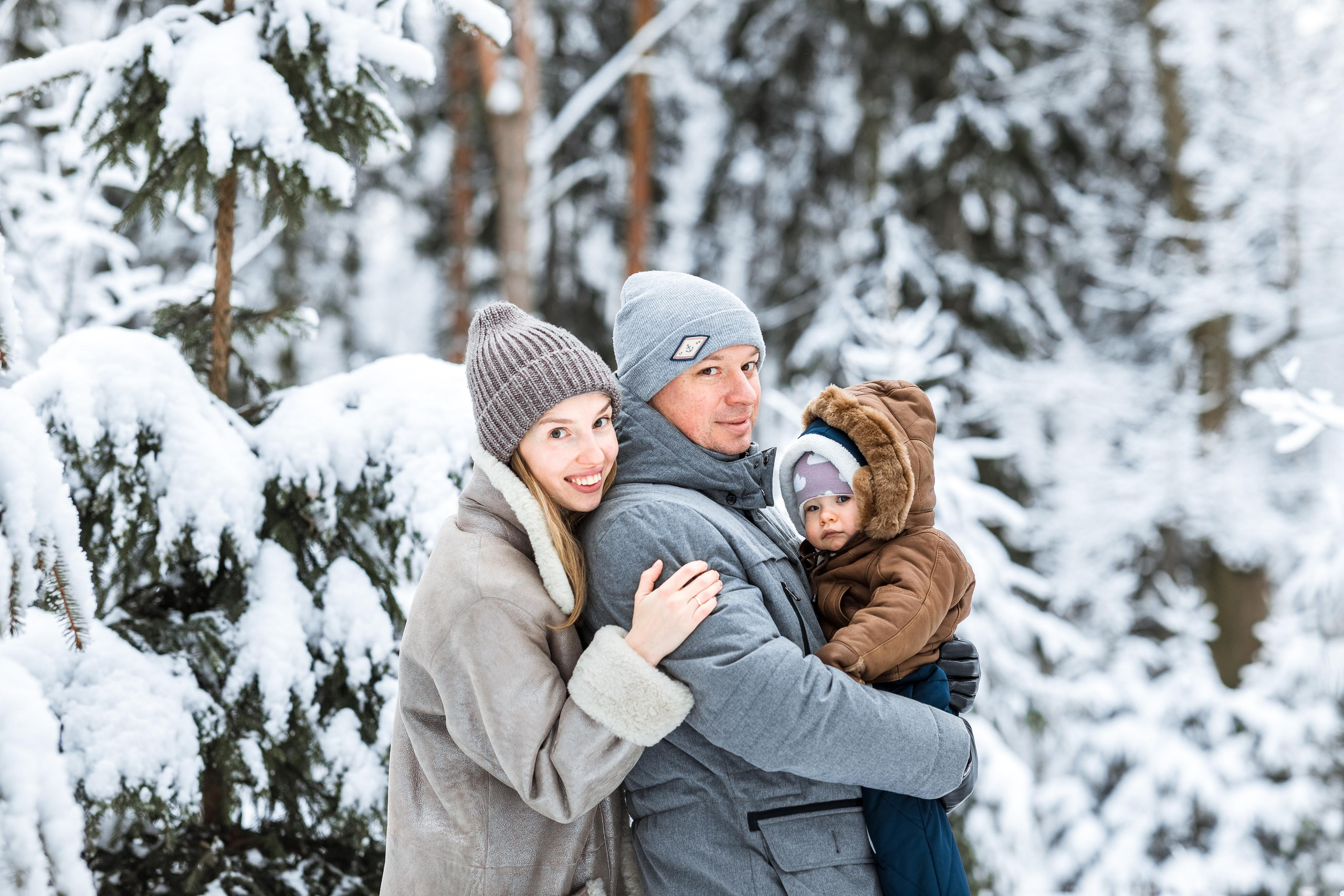 Снежная фотопрогулка для Людмилы, Александра и Ангелины. Женский семейный фотограф Тула Москва Захарова Анна