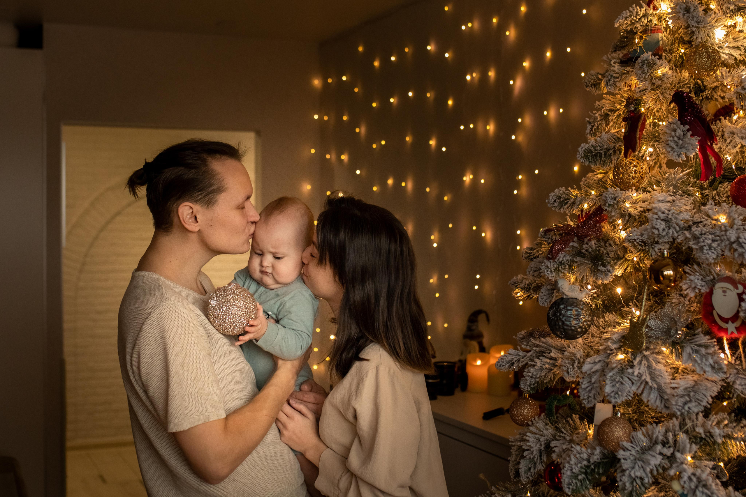 Домашняя новогодняя съемка для Татьяны, Влада и Бэллы. Женский семейный фотограф Тула Москва Захарова Анна