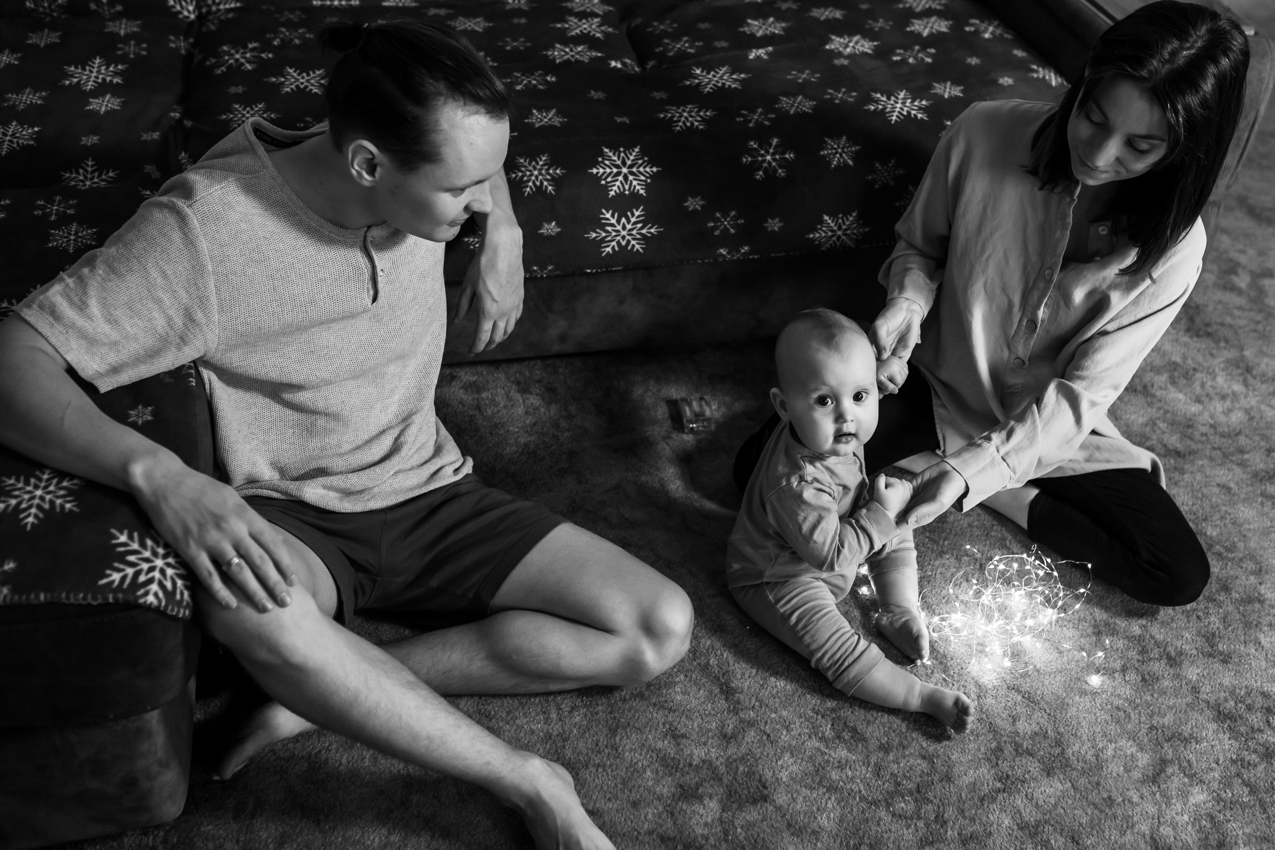 Домашняя новогодняя съемка для Татьяны, Влада и Бэллы. Женский семейный фотограф Тула Москва Захарова Анна