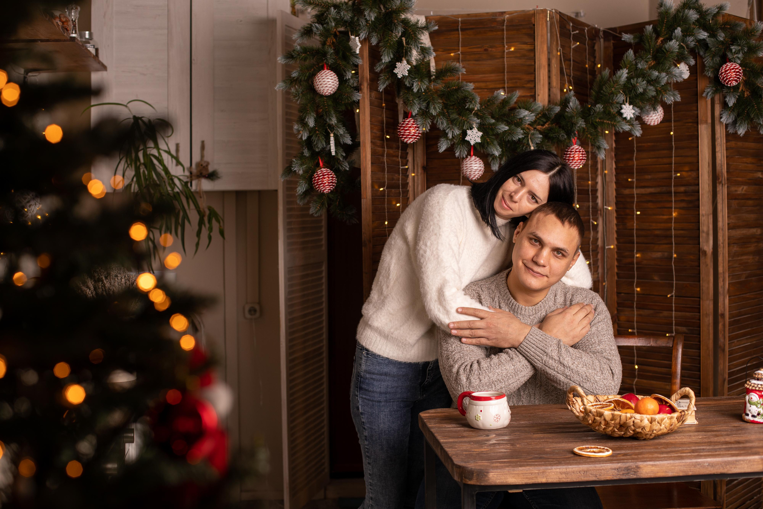 Семейная новогодняя съемка для Ирины и Влада. Женский семейный фотограф Тула Москва Захарова Анна