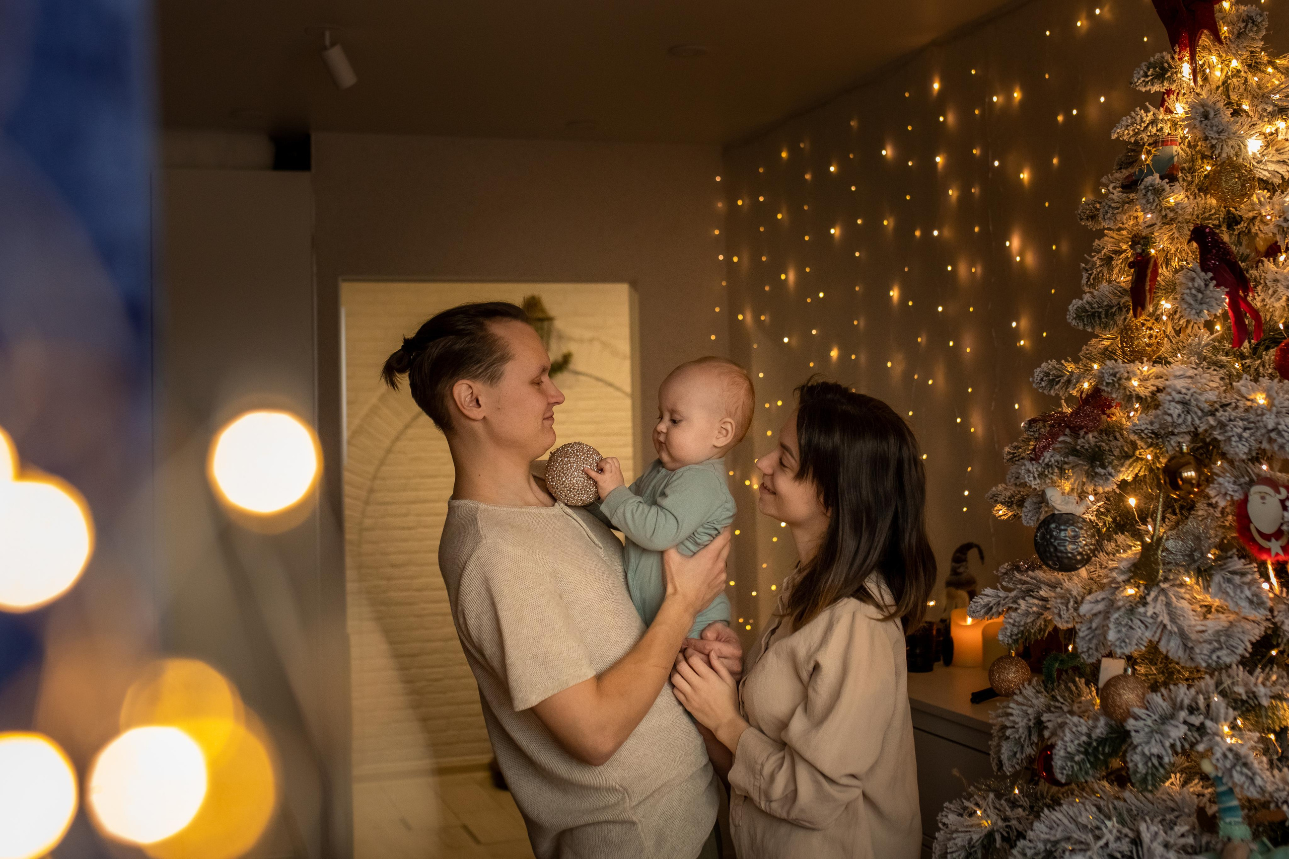 Домашняя новогодняя съемка для Татьяны, Влада и Бэллы. Женский семейный фотограф Тула Москва Захарова Анна