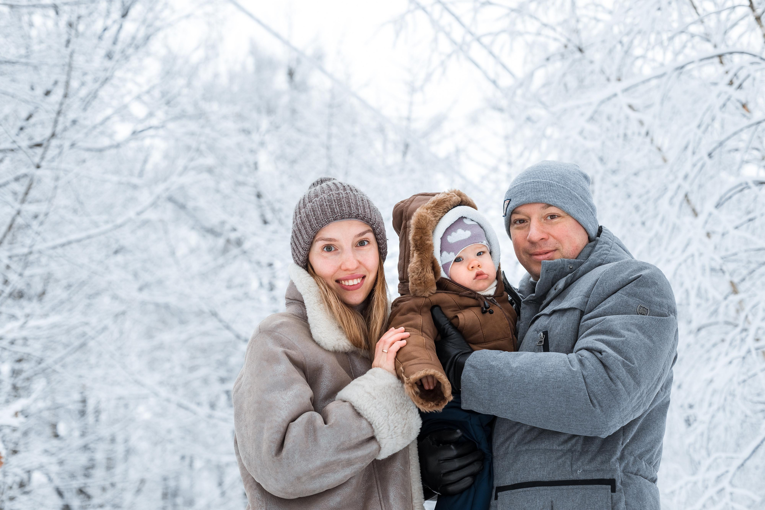 Снежная фотопрогулка для Людмилы, Александра и Ангелины. Женский семейный фотограф Тула Москва Захарова Анна