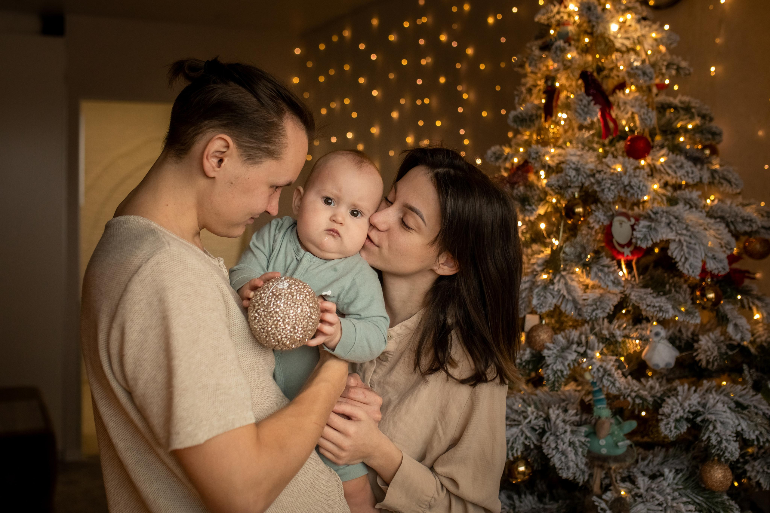 Домашняя новогодняя съемка для Татьяны, Влада и Бэллы. Женский семейный фотограф Тула Москва Захарова Анна