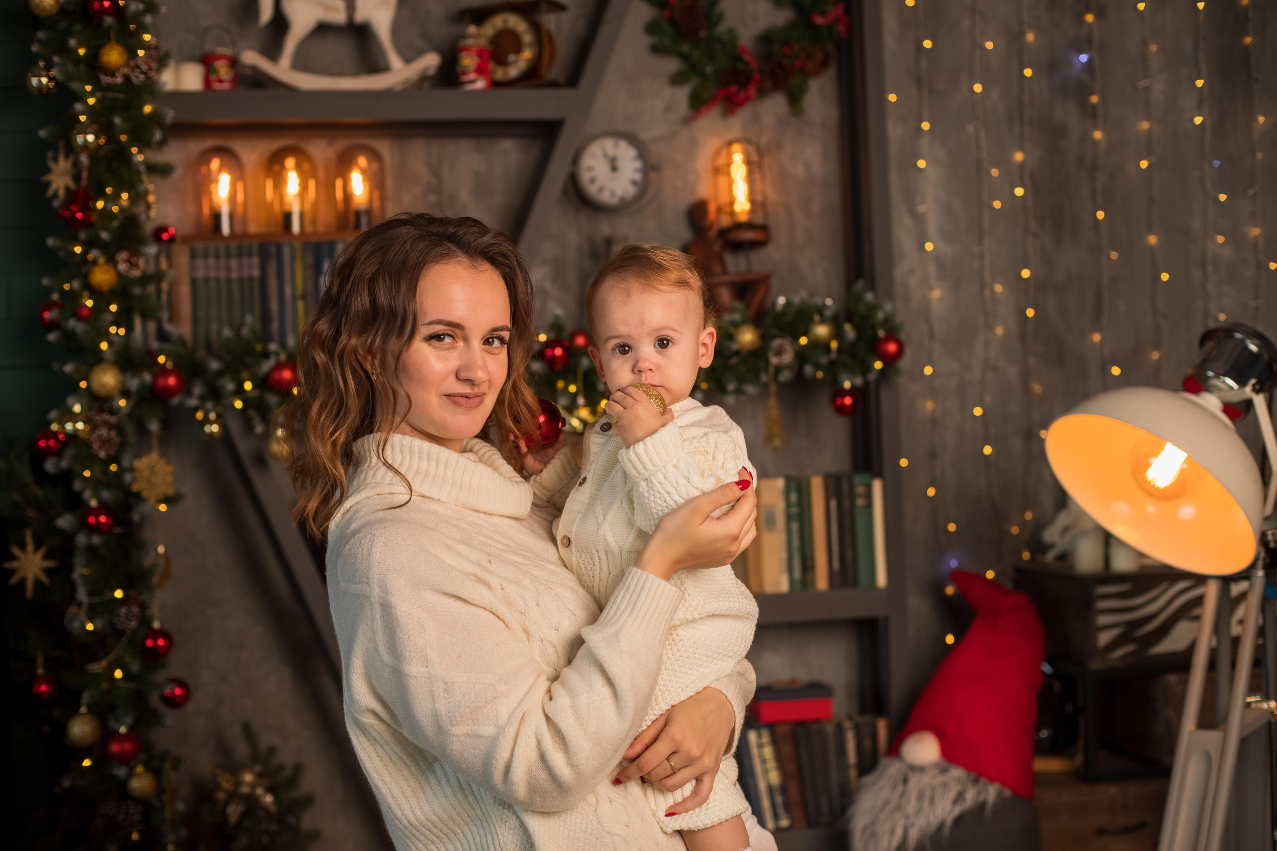 Новогодняя фотосессия для Леры, Руслана и Катюши. Женский семейный фотограф Тула Москва Захарова Анна