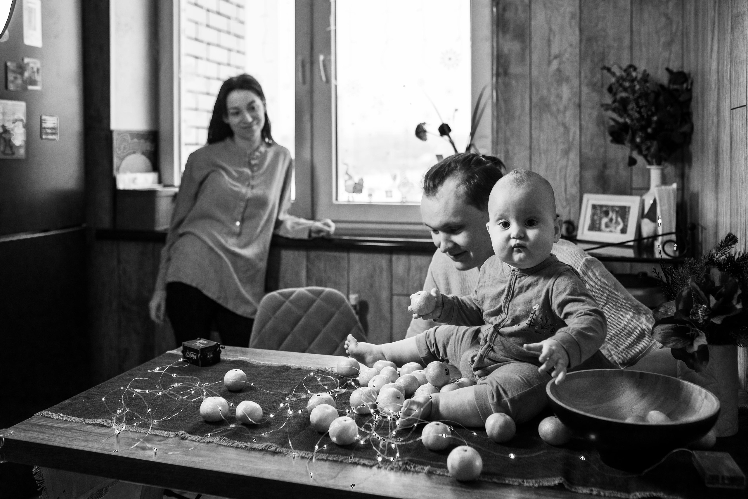 Домашняя новогодняя съемка для Татьяны, Влада и Бэллы. Женский семейный фотограф Тула Москва Захарова Анна