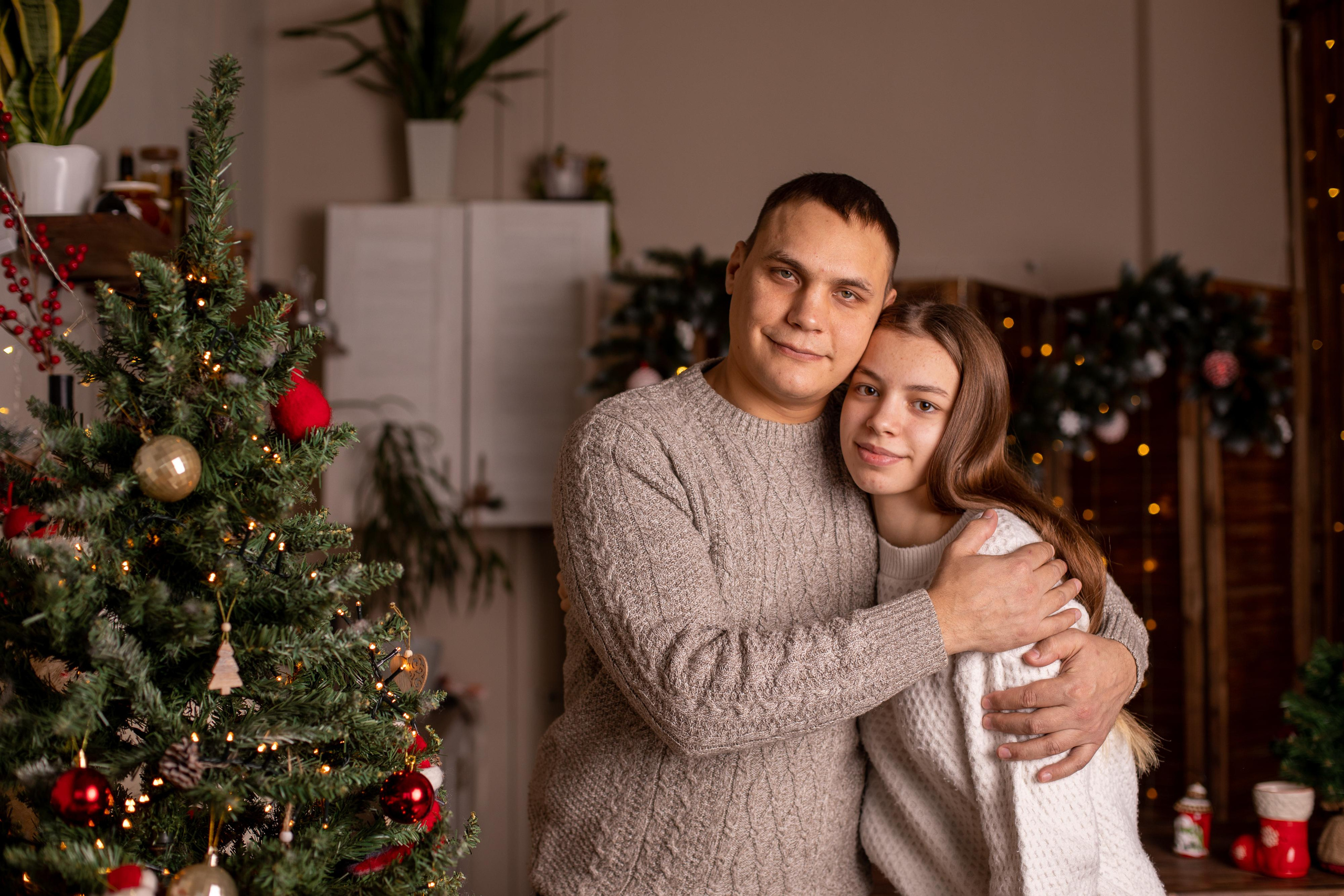 Семейная новогодняя съемка для Ирины и Влада. Женский семейный фотограф Тула Москва Захарова Анна