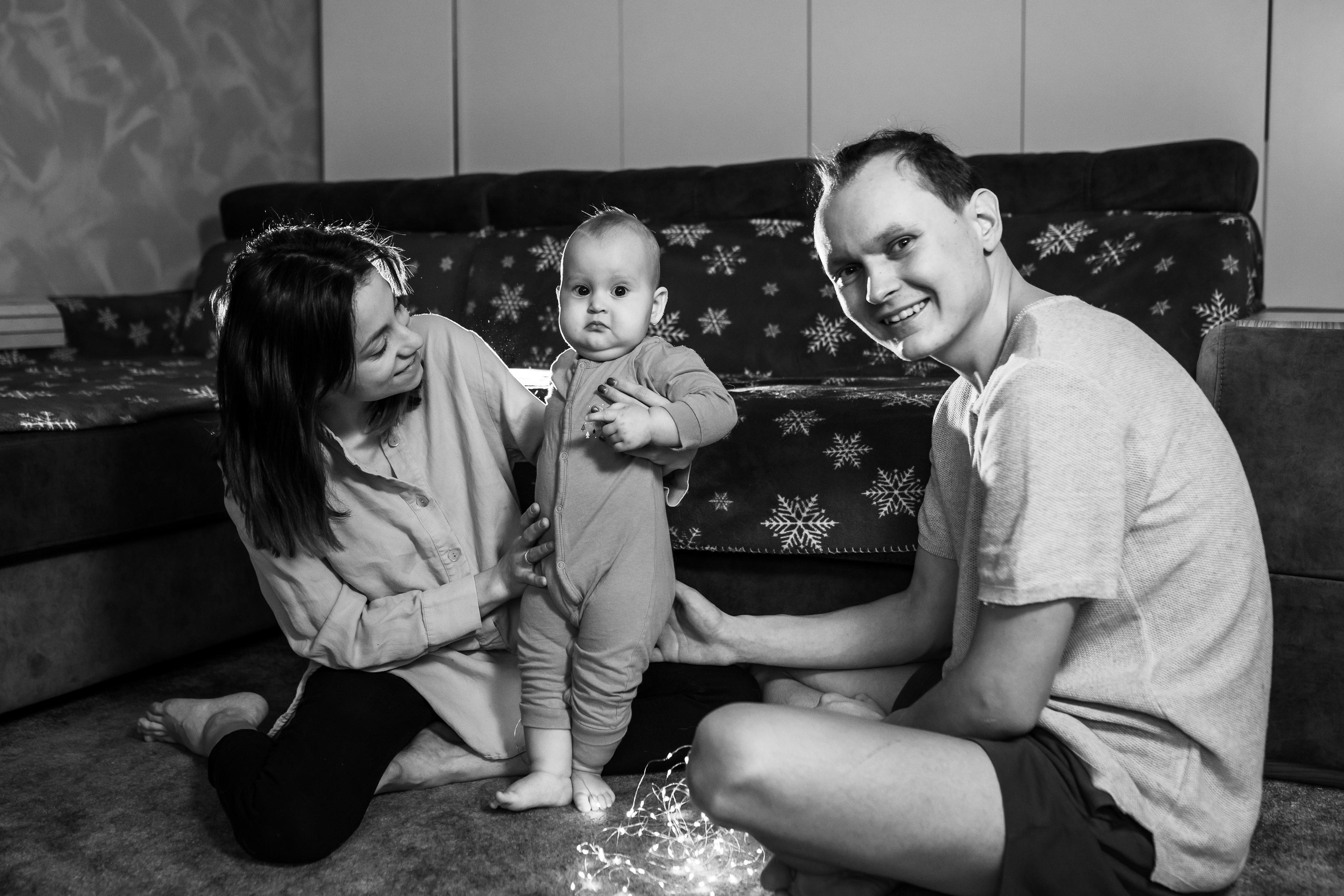 Домашняя новогодняя съемка для Татьяны, Влада и Бэллы. Женский семейный фотограф Тула Москва Захарова Анна